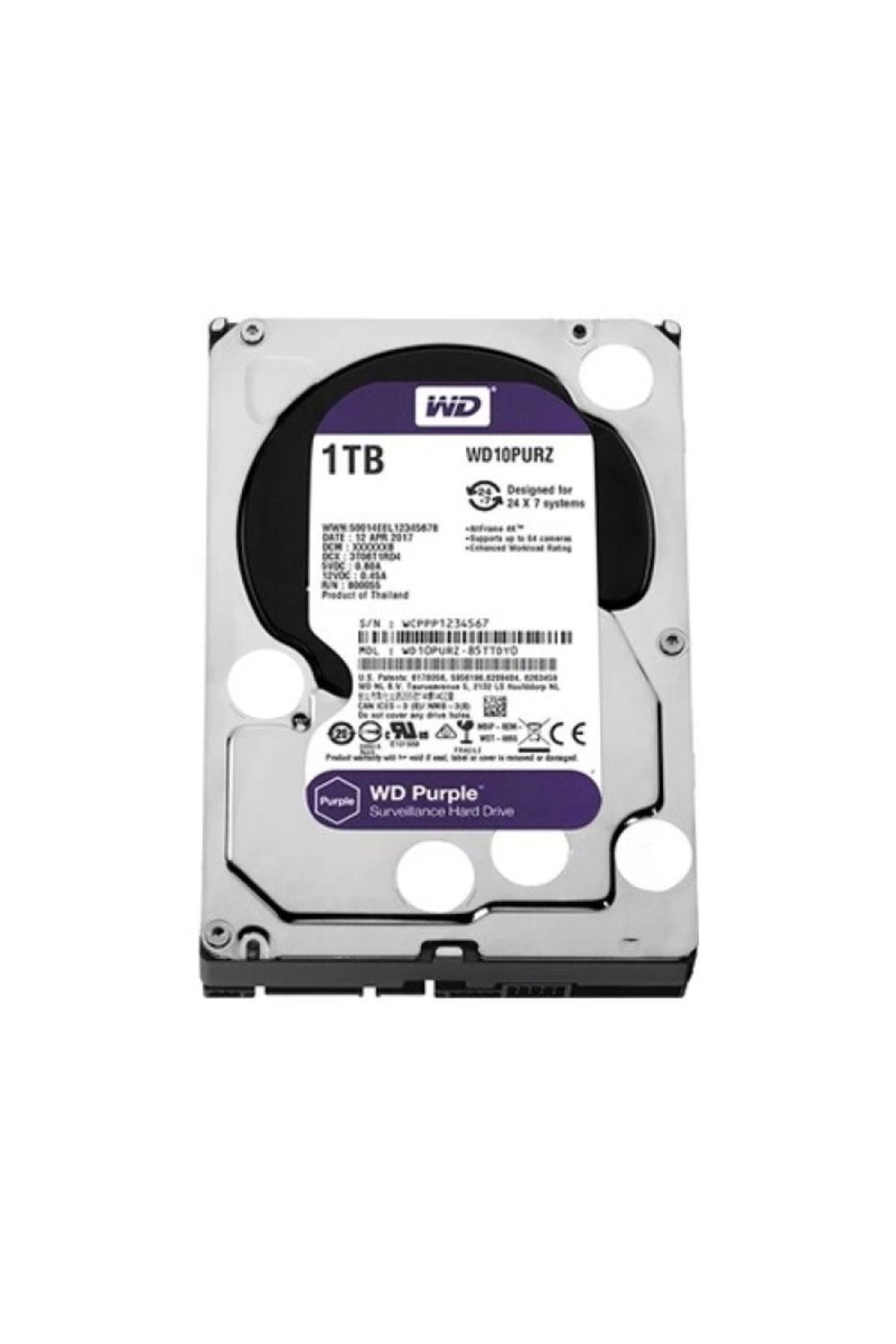 DENİZBİLİŞİM Wd 3.5 1tb Purple Wd10purz 5400 Rpm 64mb Sata-3 Güvenlik Diski-seagate 250gb Baracuda Sata-3