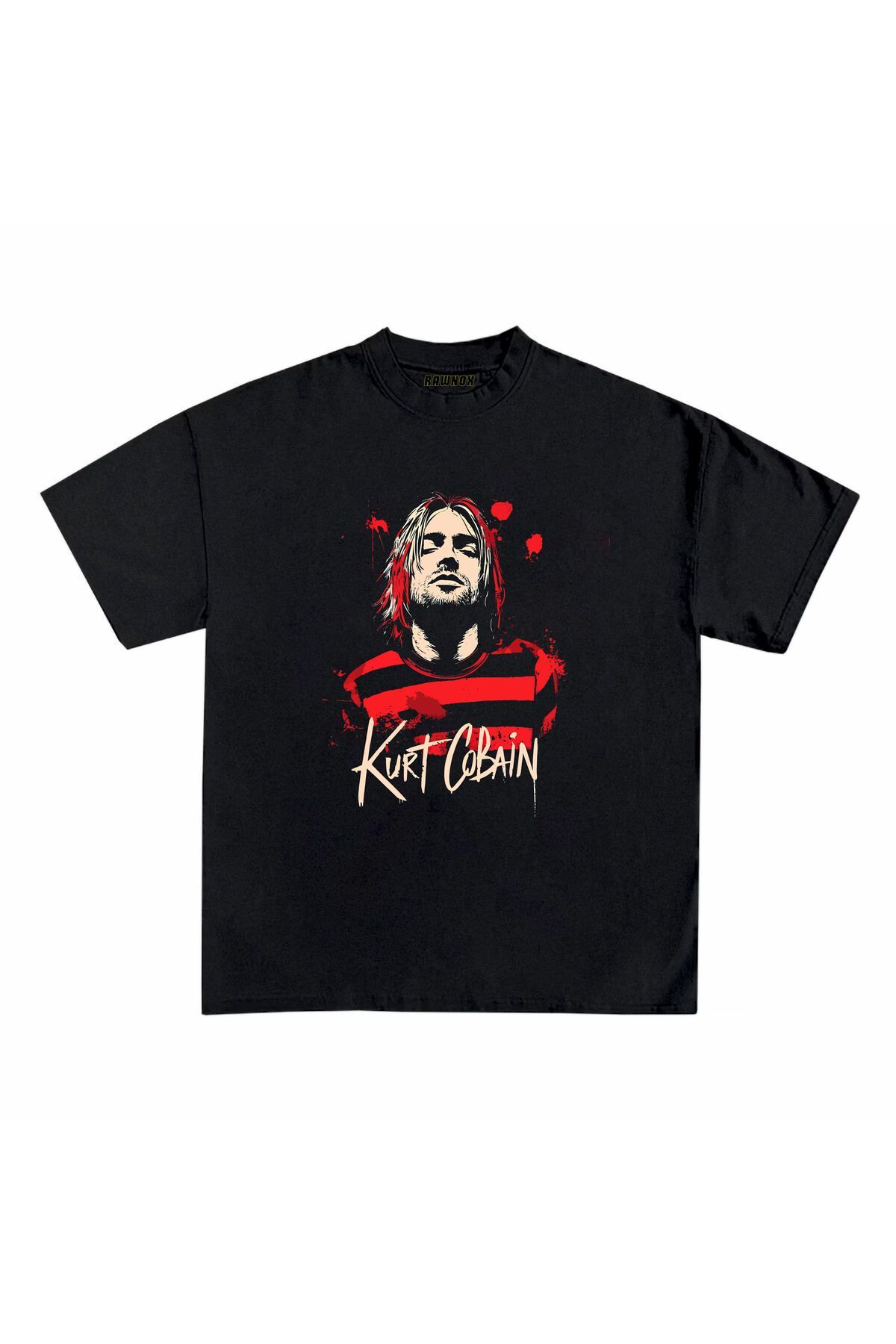 RawNox Unisex Bol Kalıp RawNox Özel Koleksiyon Kurt Cobain Tshirt