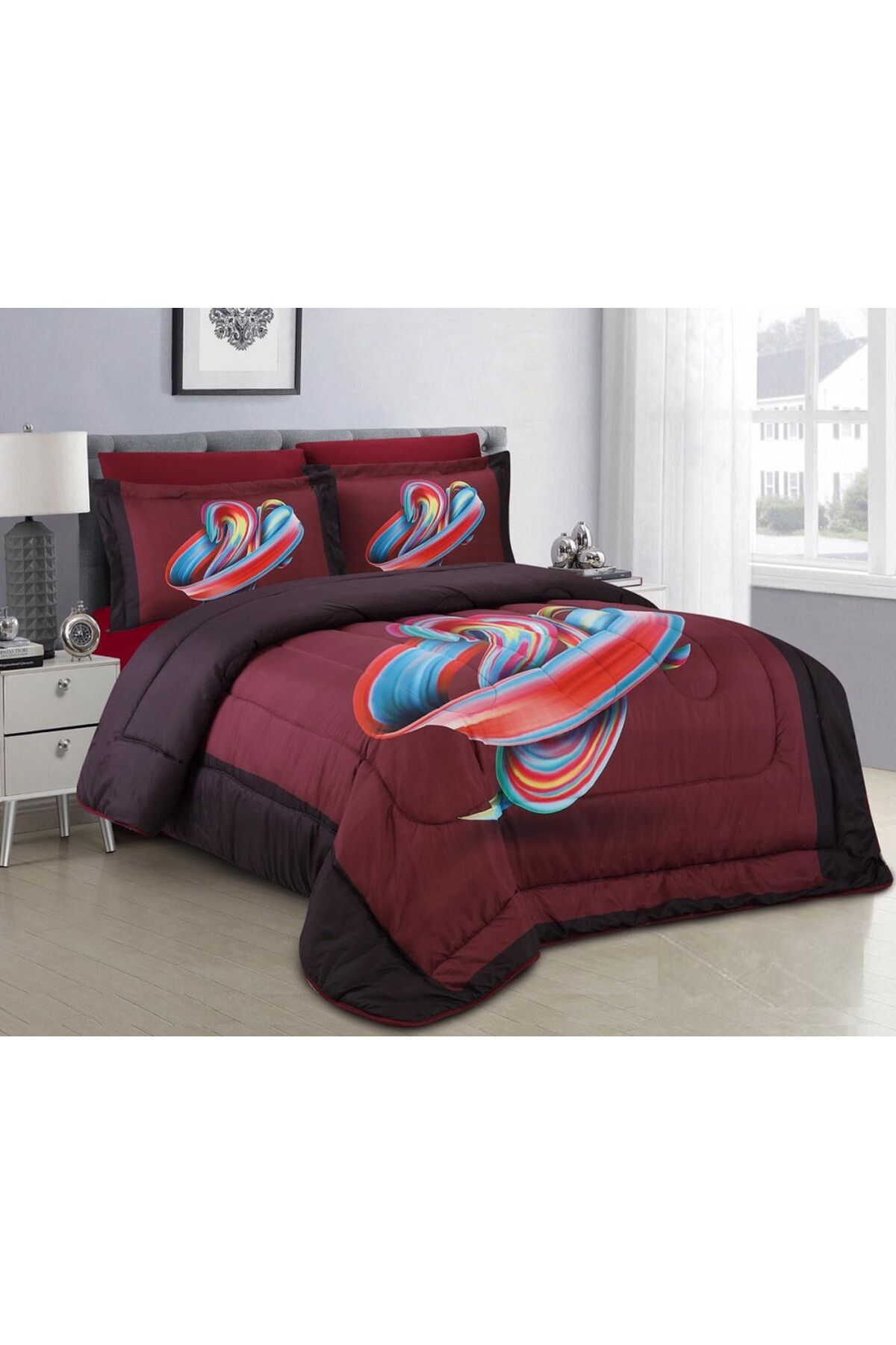 HOURS-Horse Comforter Set, Soft and Durable Fabric, Modern and Distinctive Pattern, Single Size, 4 Pieces, Classic Miriam-10 1
