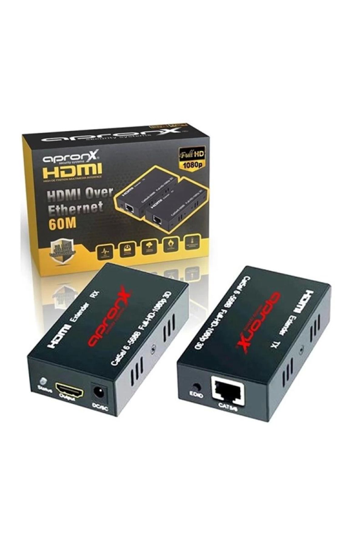 ÖYKÜ VE YİĞİT APRONX APX-60m Cat5e/Cat6 60m FullHD 1080p 3D HDMI Extender