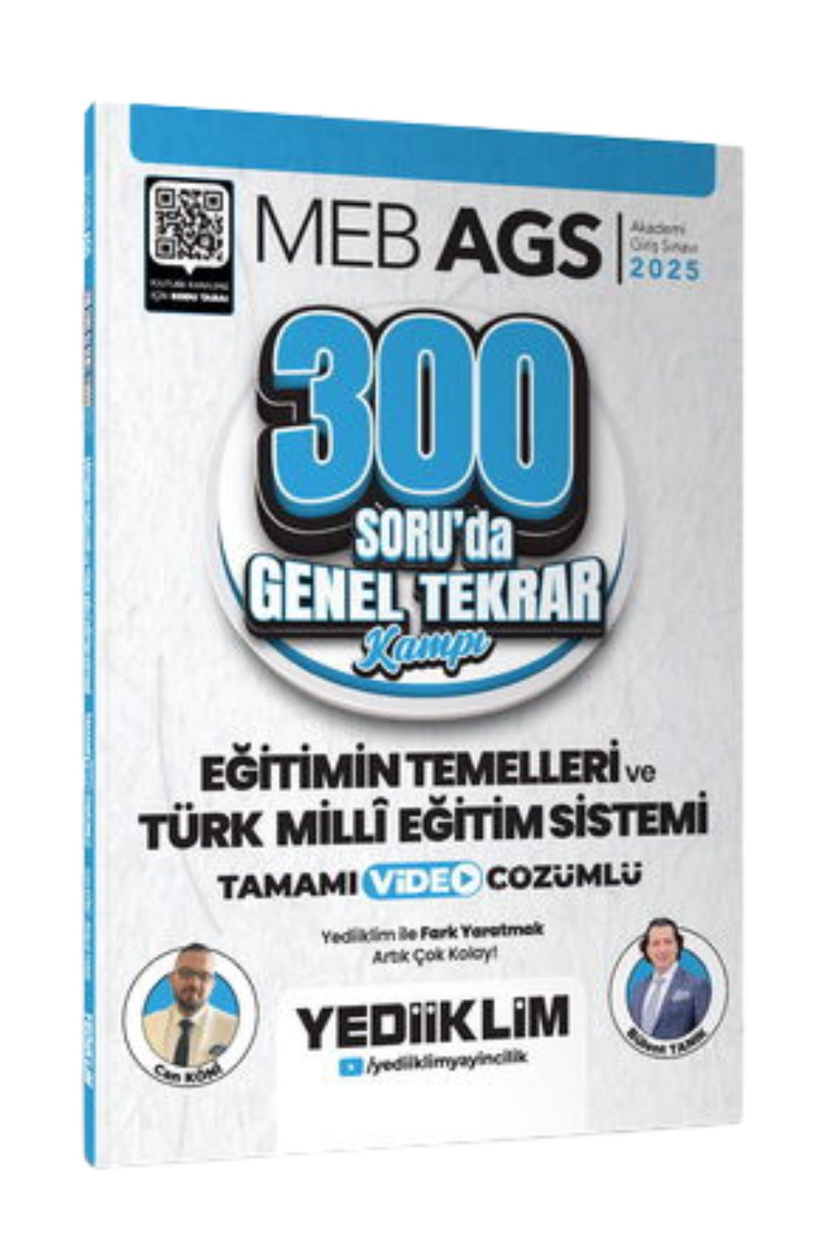 Yediiklim Yayınları 2025 MEB-AGS Eğitimin Temelleri ve Türk Milli Eğitim Sistemi 300 Soruda Video Çözümlü Genel Tekrar