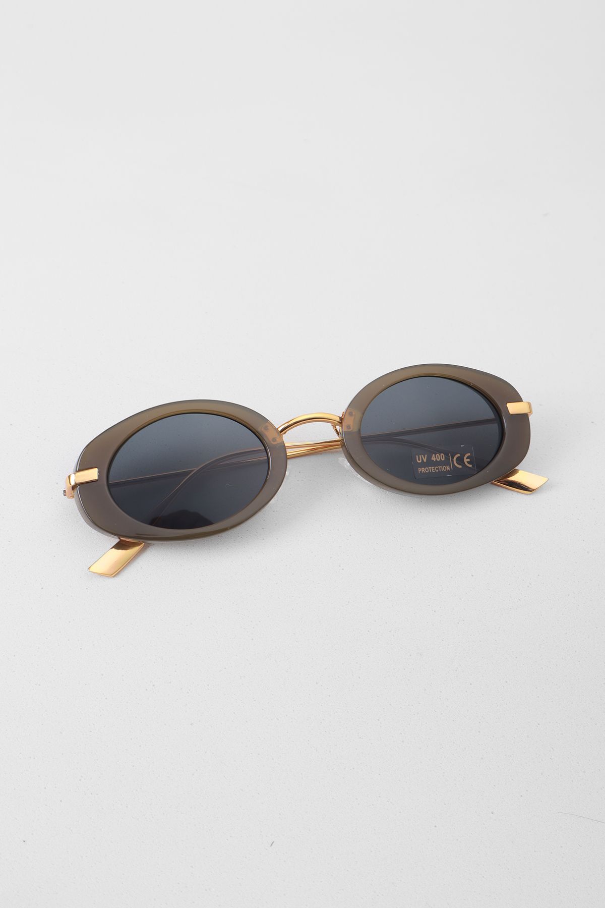 Kapin Seraph Vintage Tasarım Oval Kadın Güneş Gözlüğü - Haki Siyah