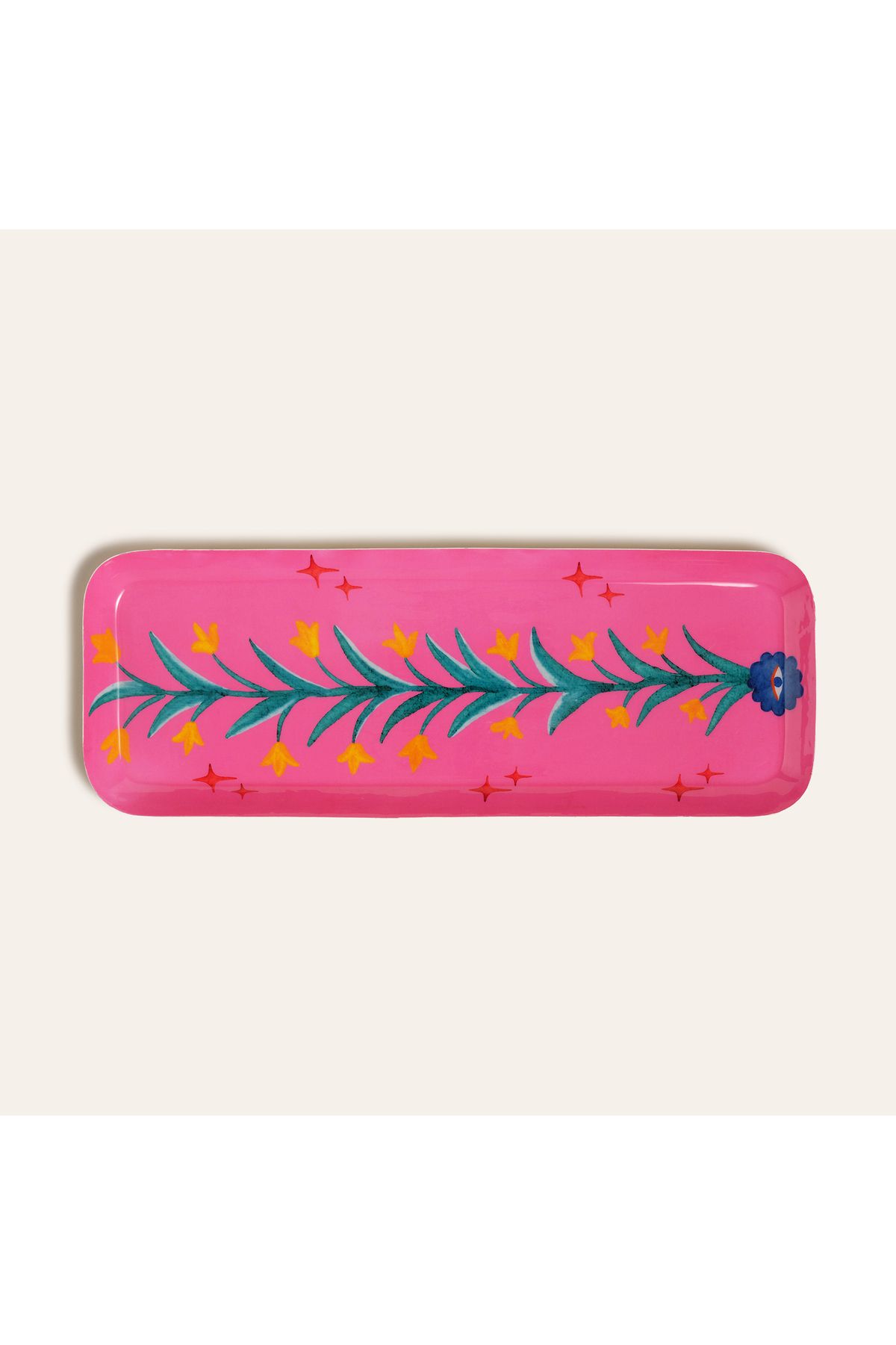 Zsa Zsa Zsu Nanpur Metal Dekoratif Tepsi 42x15x2 Cm Pembe