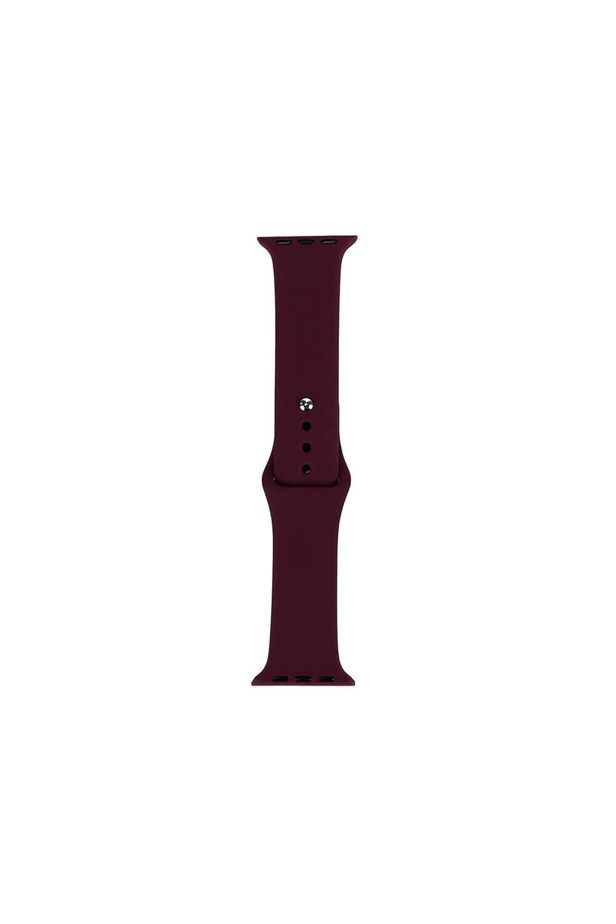 Mergetech Watch 42mm Band Serisi Klasik Kordon Silikon Strap Kayış-Red Wine