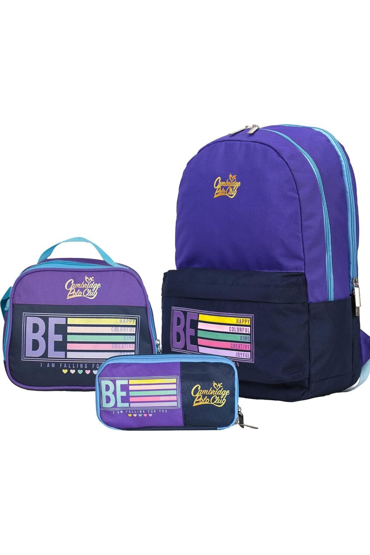 DERİK dsr Polo Club Be Happy Çift Ana Bölmeli Unisex Çocuk İlkokul Çanta Set hrn 1122015