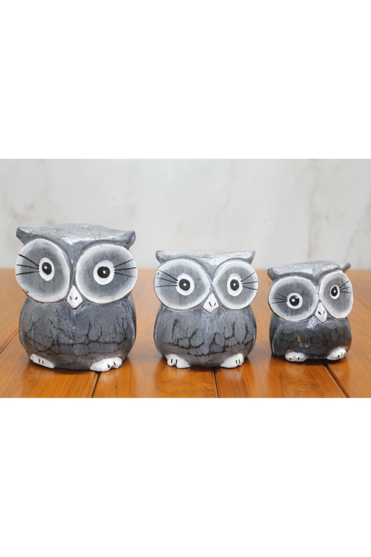Tunastore Ahşap 3 lü Baykuş Seti Model 2