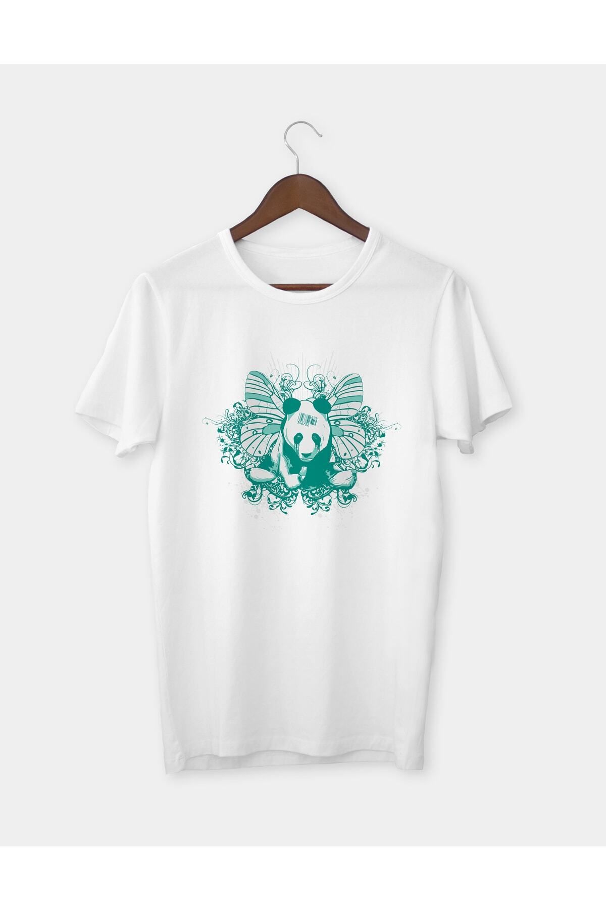 Pisa Art Kanatlı Panda Baskılı T-shirt Tişört