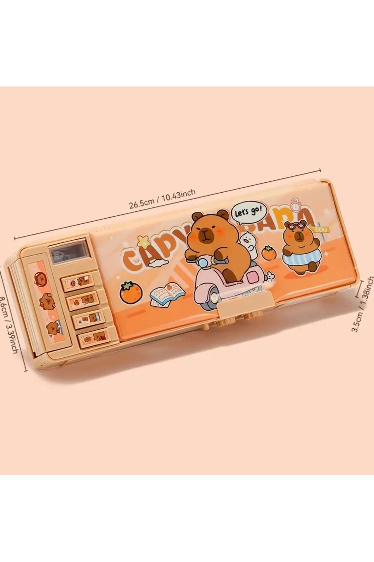 seyuse-Capybara with Password Pencil Case Capybara Pencil Holder Multi-Function Cute Large Capacity 2