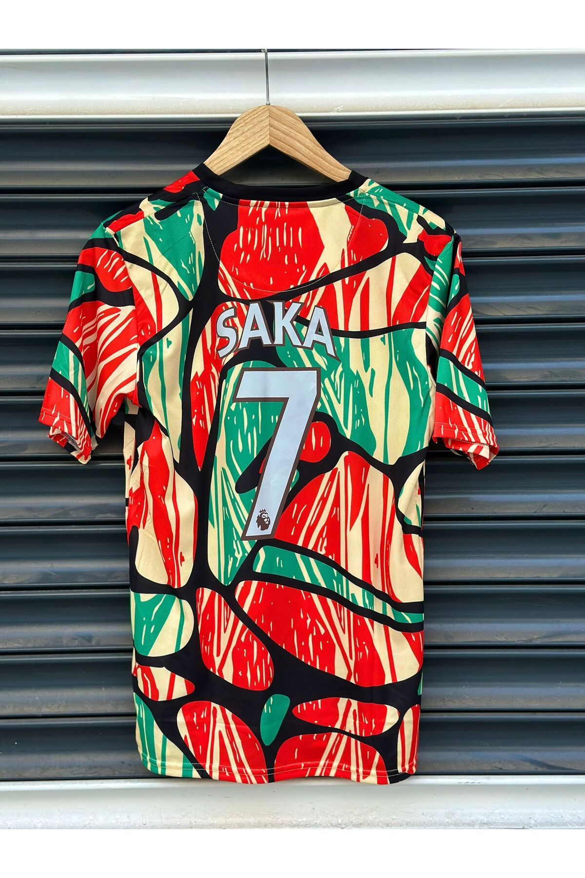 DAYIBALI DÜKKAN DAYIBALI ARS Bukayo Saka 2024/25 Sezonu Kırmızı Beyaz Kısa Kol Saka Forması (Pre-Match)