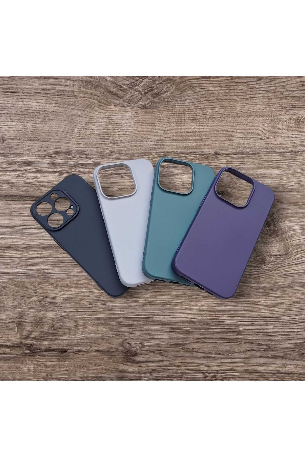 Goktugaksesuar Apple Iphone 15 Pro Kadife Destekli Renkli Lüks Silikon Kılıf