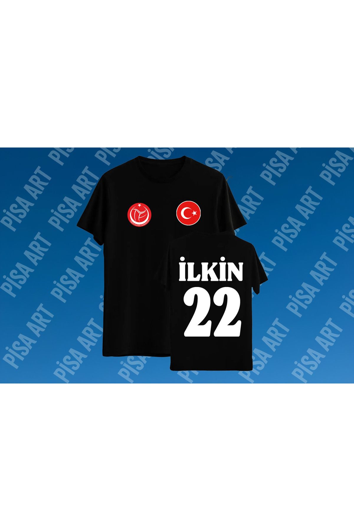 Pisa Art Türkiye Voleybol Milli Takım İlkin Aydın Yetişkin Ve Çocuk Unisex T-Shirt Kişiye Özel Baskı Yapılır