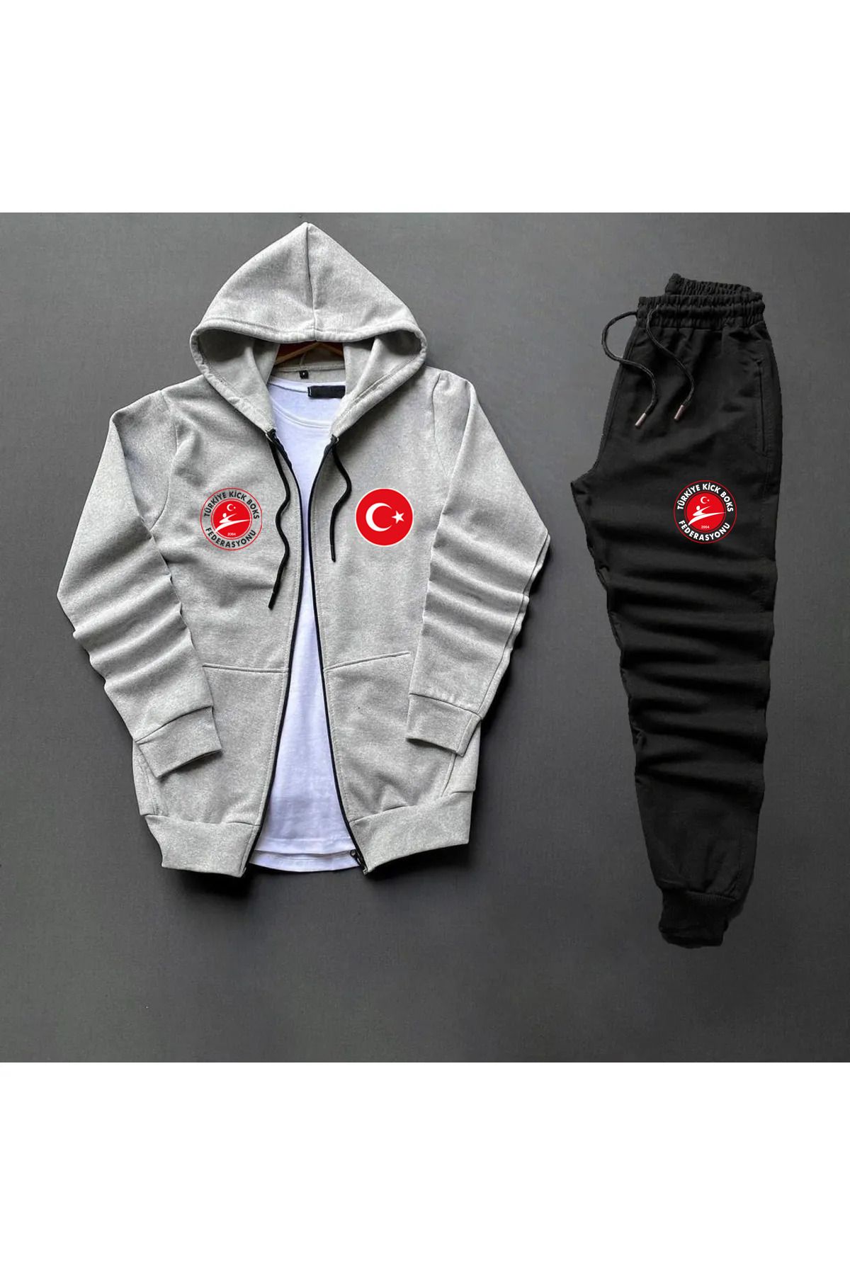 Pisa Art Kickboks Milli Takım Eşefmon alt+ Fermuarlı Swaetshirt 2li Kombin Unisex Yüksel Kalite