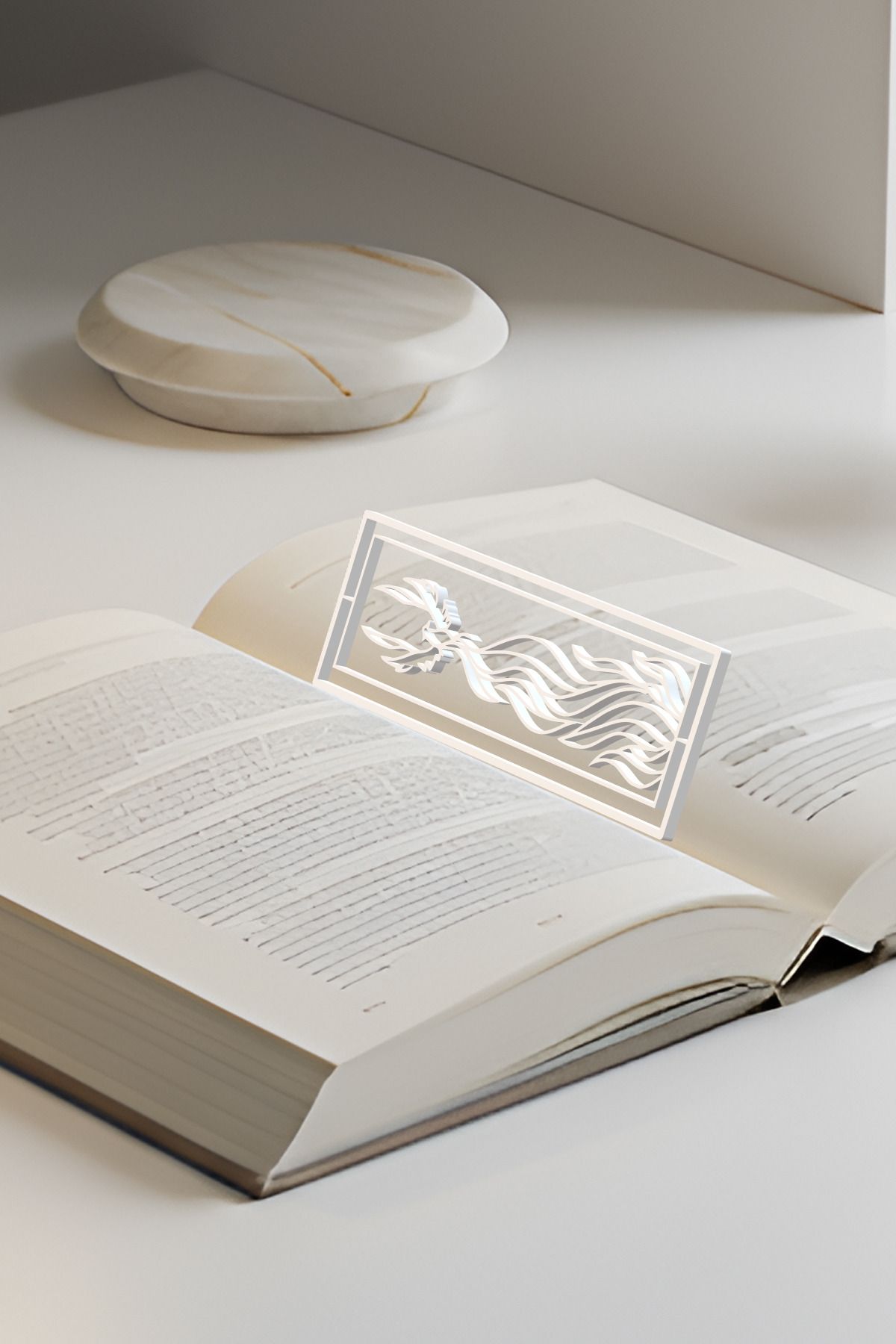 oalpo-Phoenix Bookends, Modern Design, Lightweight and Stylish Set of 2, Modern Harmony of Black and White 3