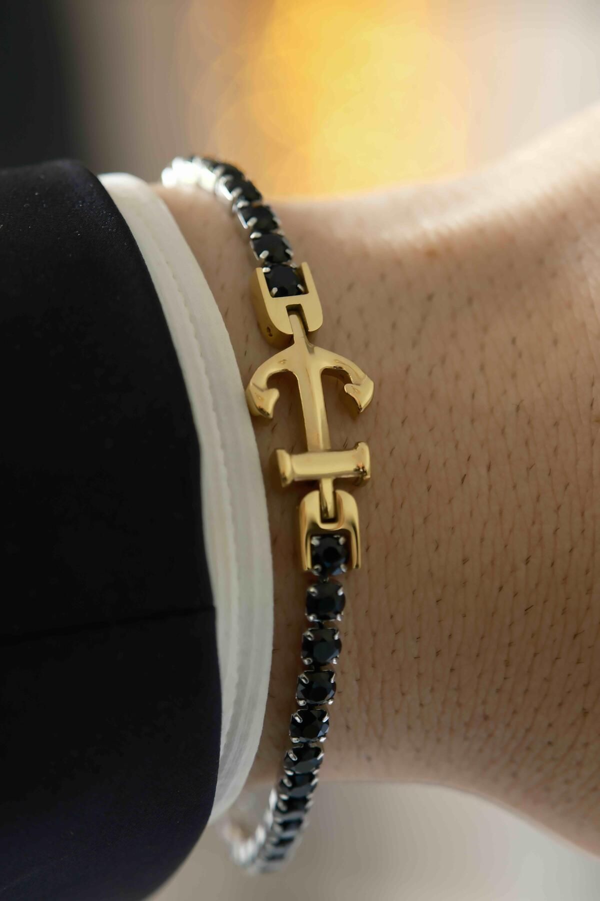 WATCHOFROYAL Anchor Diamond Luxe Chain Çelik Bileklik