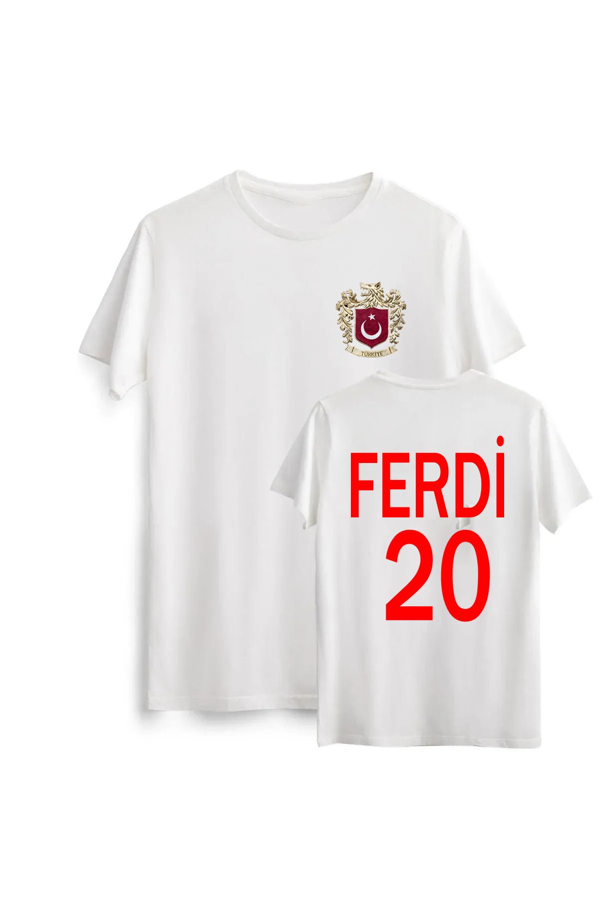 Pisa Art Türkiye Milli Takım Ferdi Kadıoğlu Bozkurt Altın Logo Özel Tasarımlı Unisex Oversize Tshirt