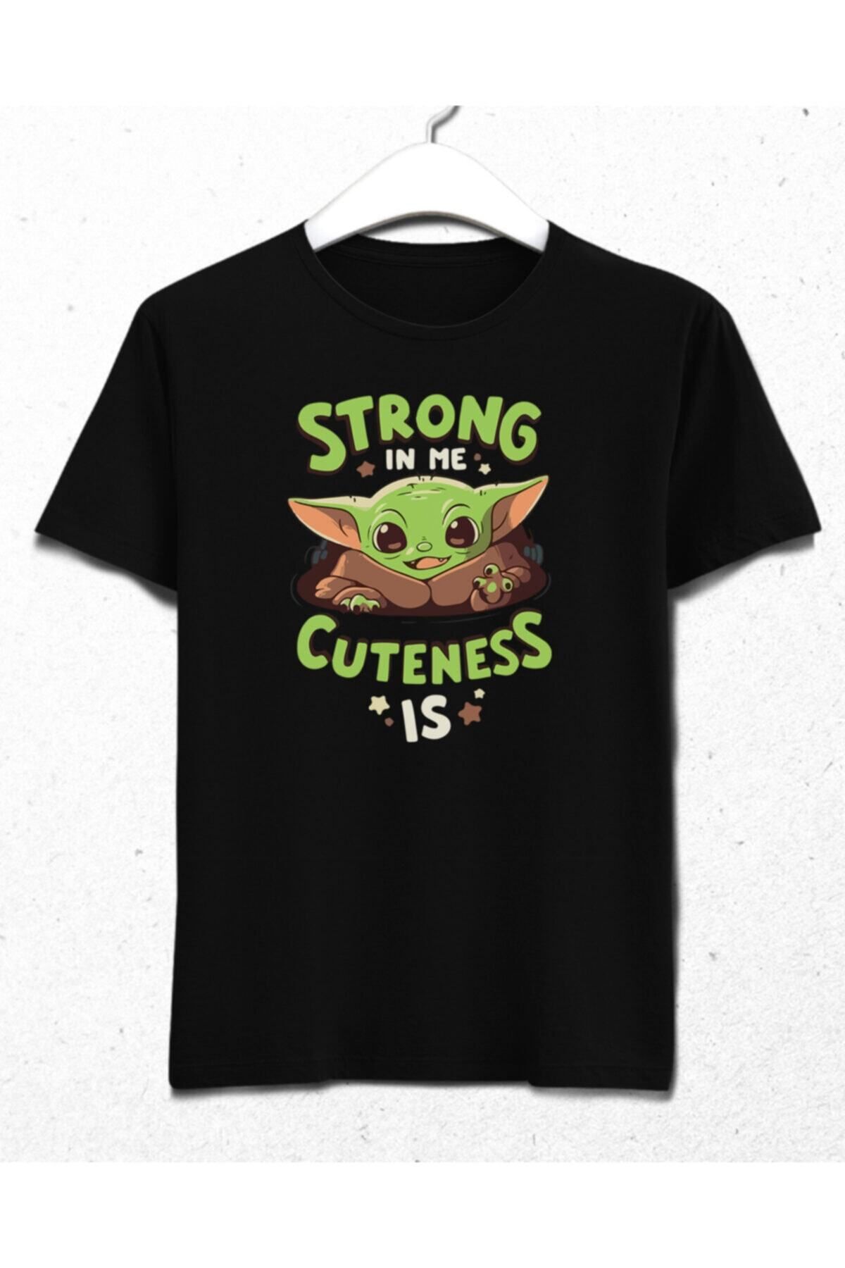 Pisa Art Yoda Strong Erkek Siyah Tişört