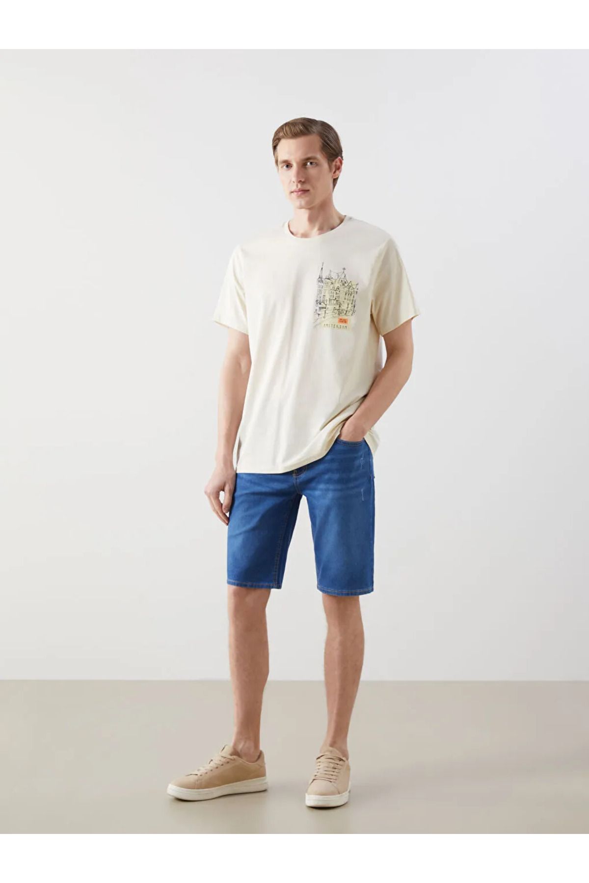 LC Waikiki LCW ECO Indigo Süper Skinny Fit Erkek Jean Şort