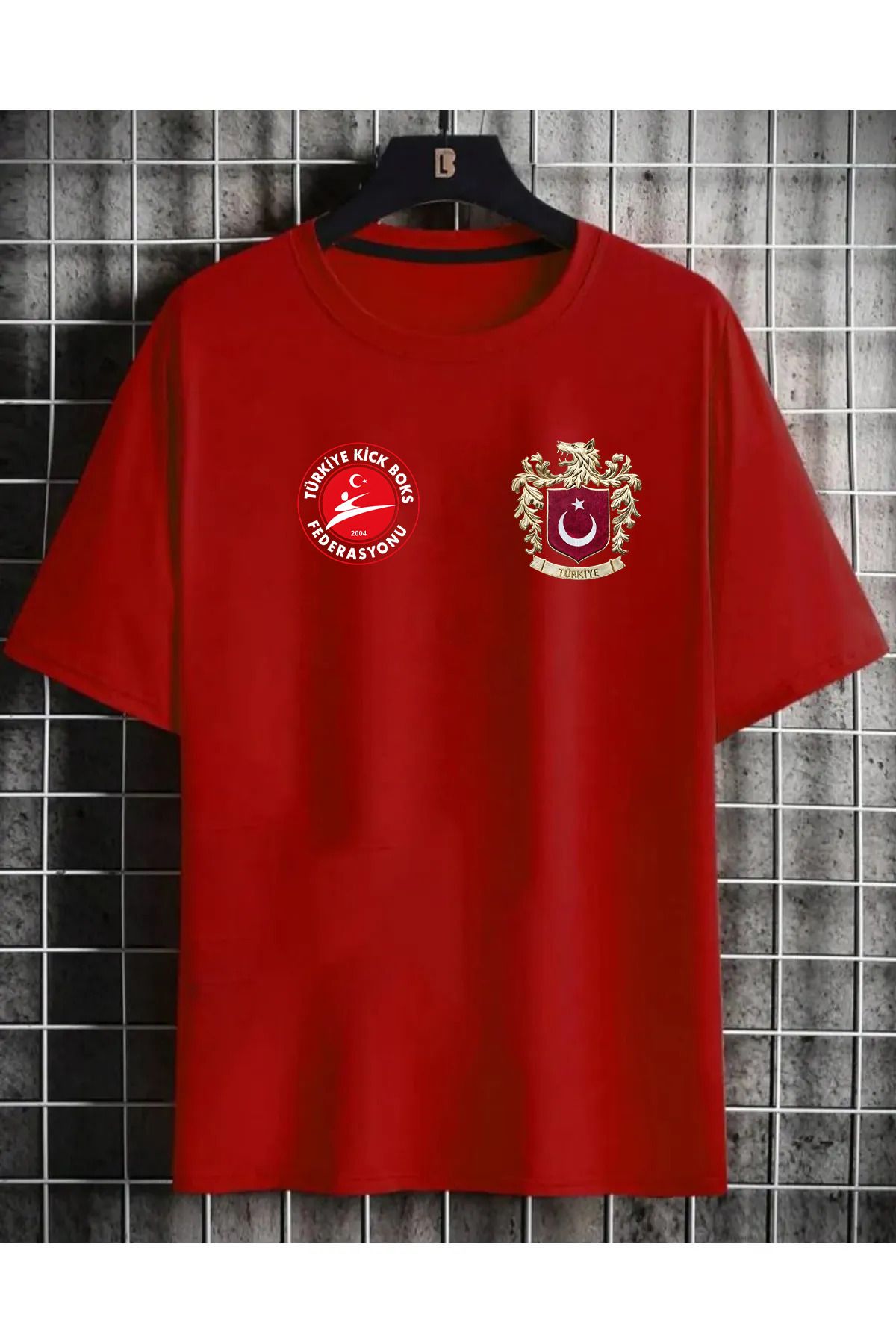 Pisa Art Kickboks Türkiye Milli Takımına Bozkurt Altın Logo Özel Tasarımlı Unisex Oversize Tshirt