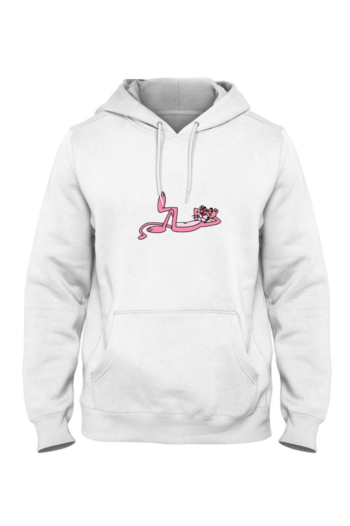 Pisa Art Pembe Panter Kapşonlu Sweatshirt Bll3051