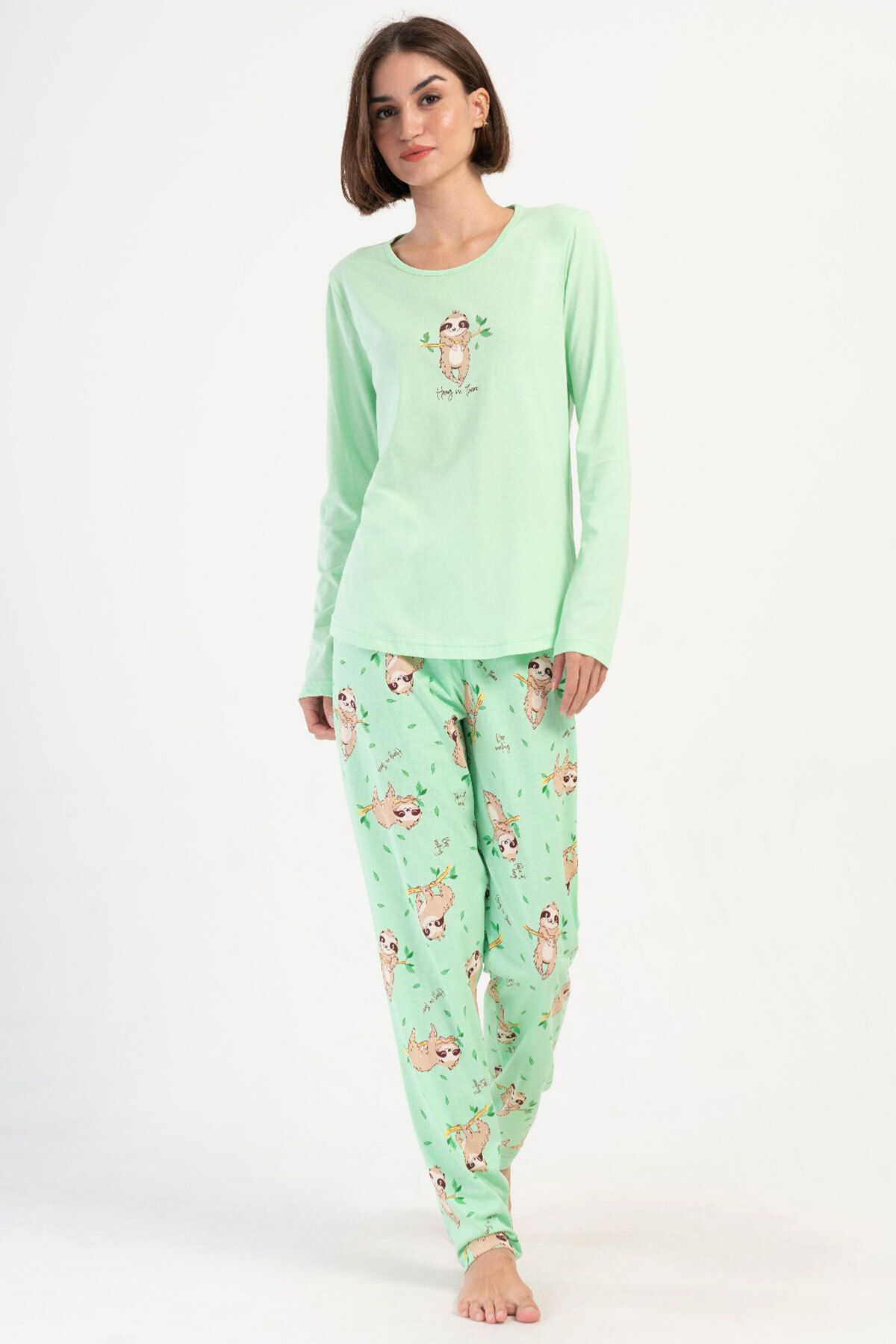 VİENETTA Pamuklu Kadın Uzun Kol Pijama Takım , 405231