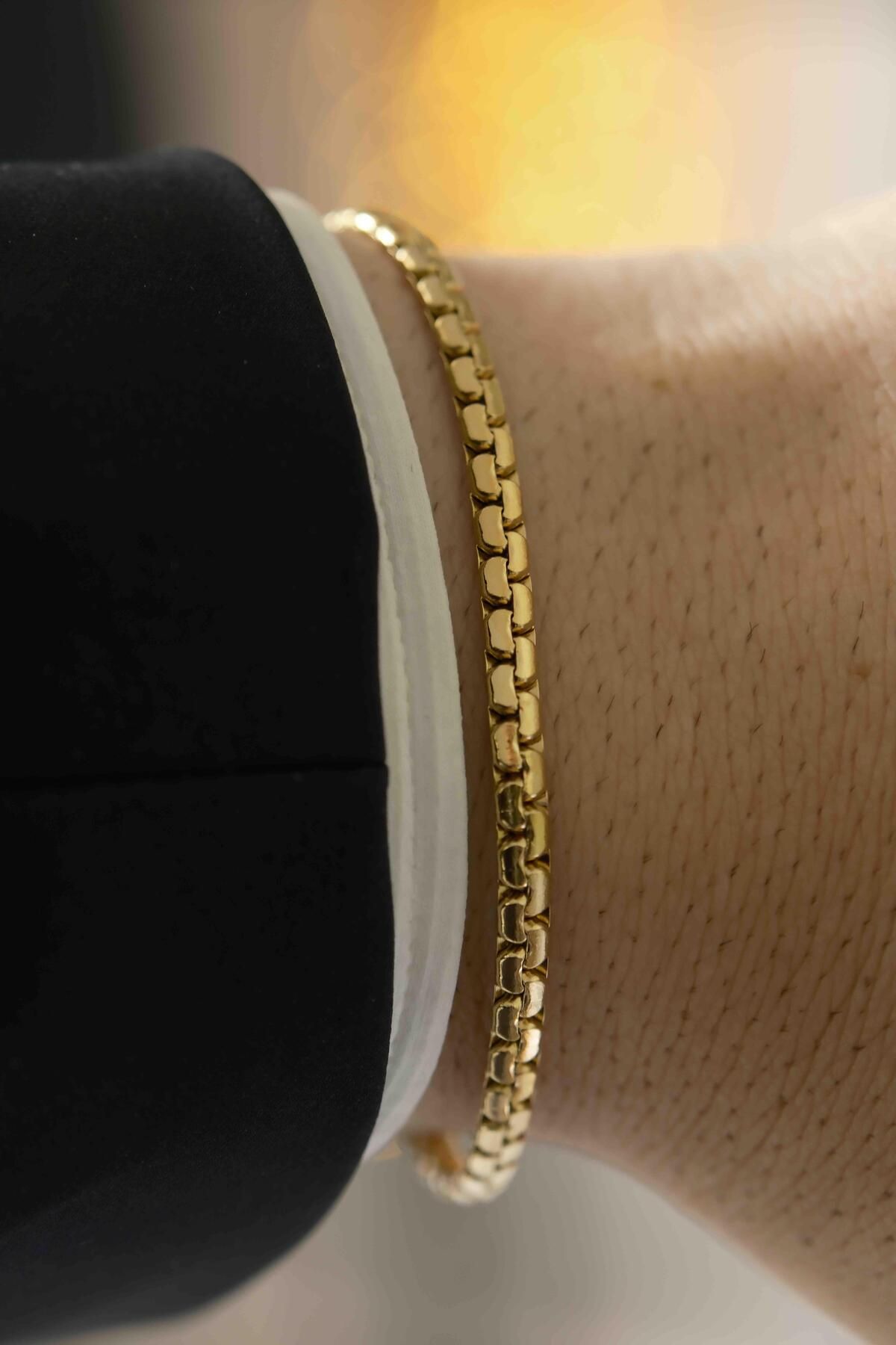 WATCHOFROYAL Grid Chain Gold Çelik Bileklik