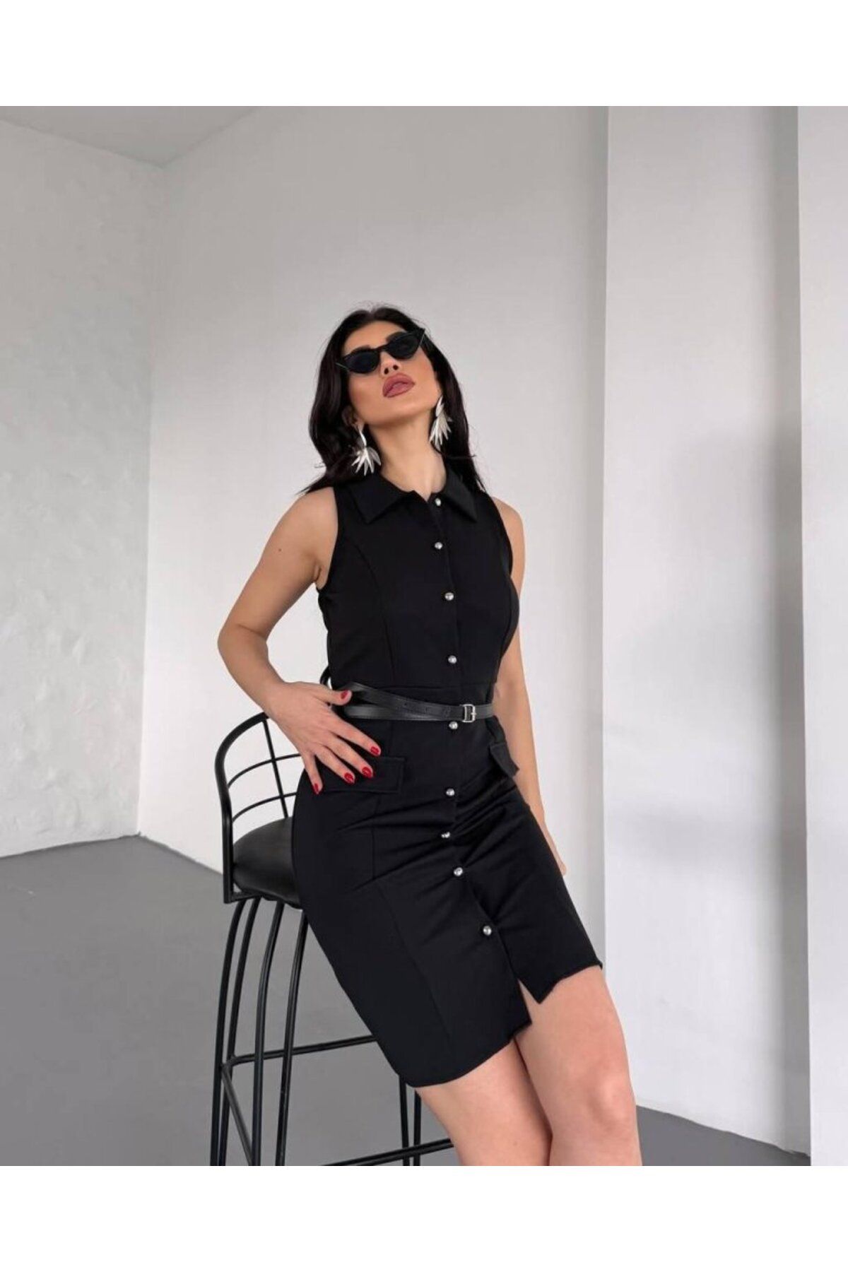 velmorafashion GÖMLEK YAKA ELBİSE