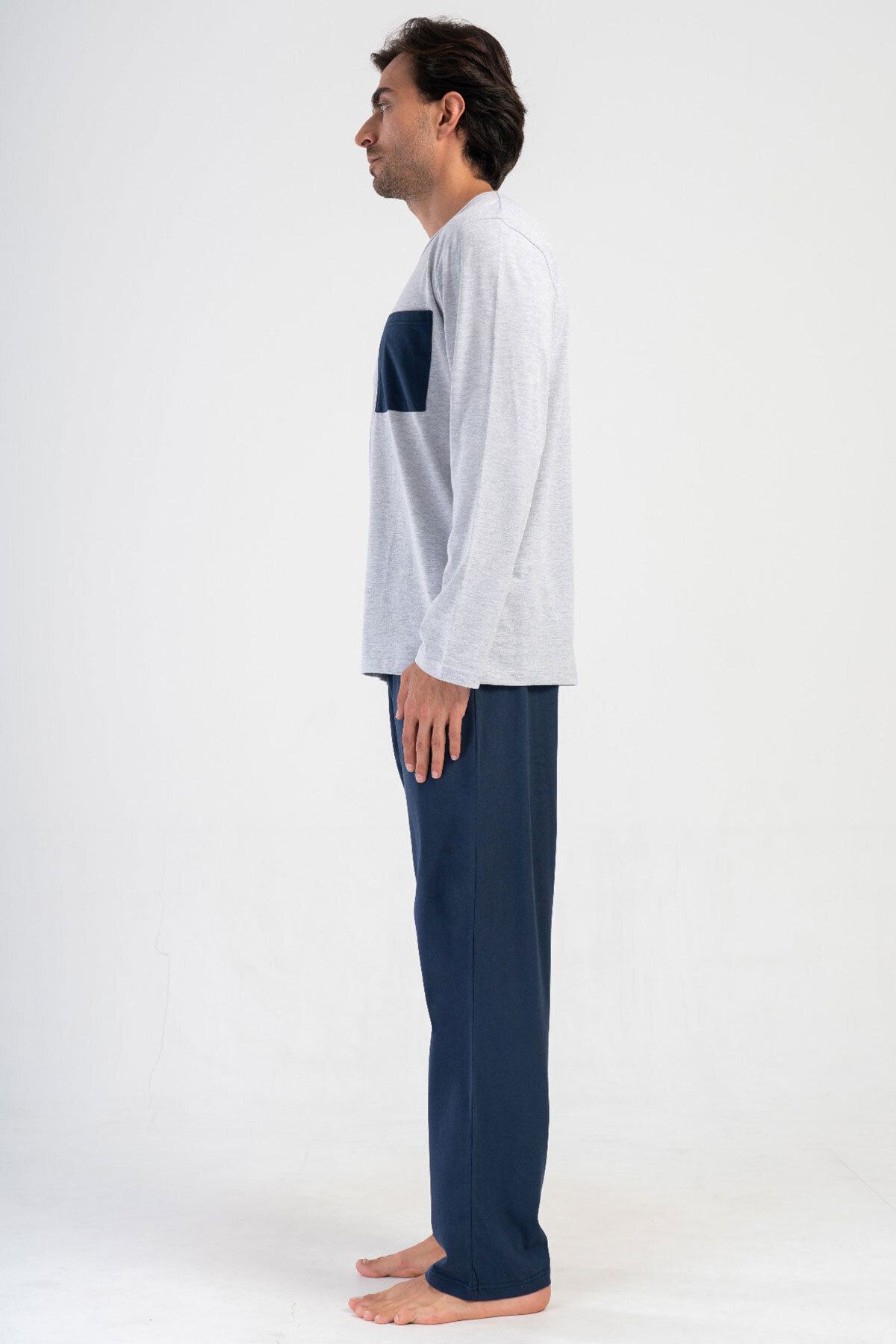 VİENETTA-Men's Long Sleeve Pajama Suit, 404074 3