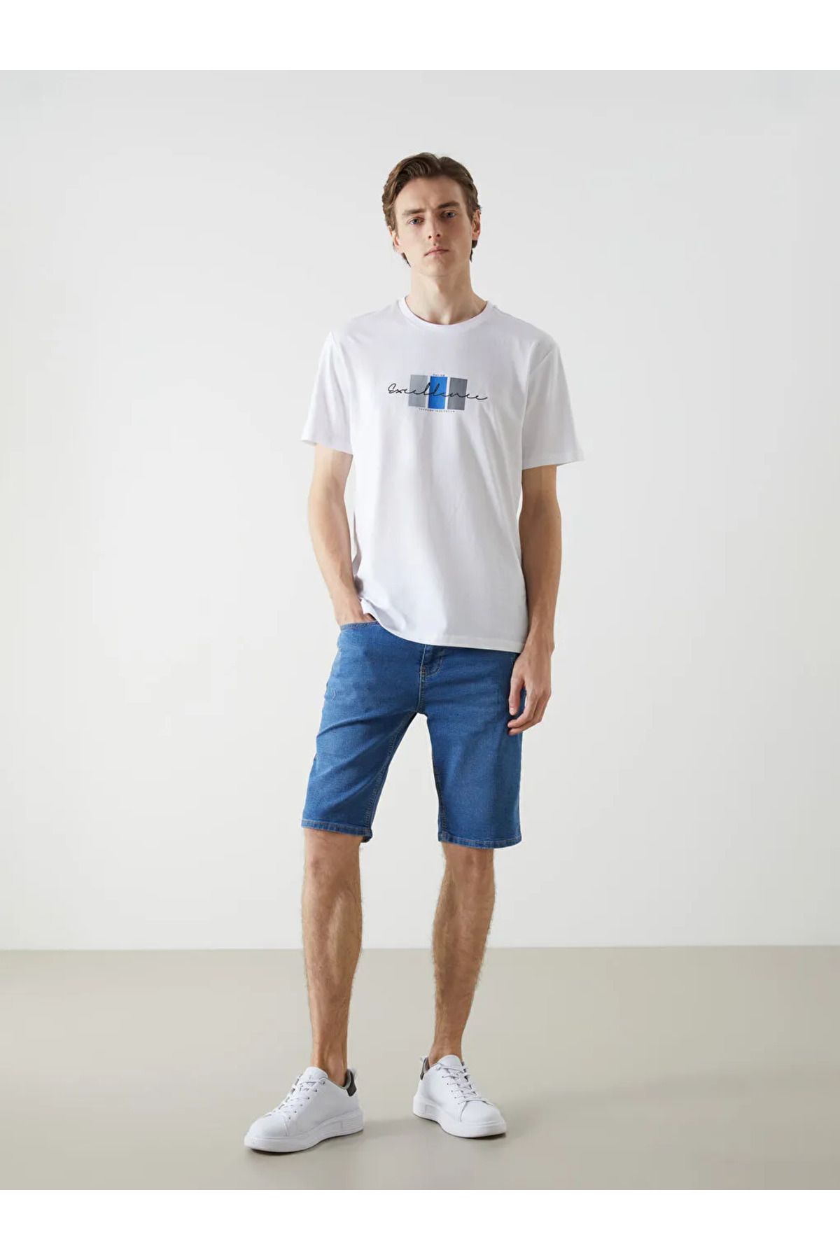 LC Waikiki LCW ECO Indigo Süper Skinny Fit Erkek Jean Şort