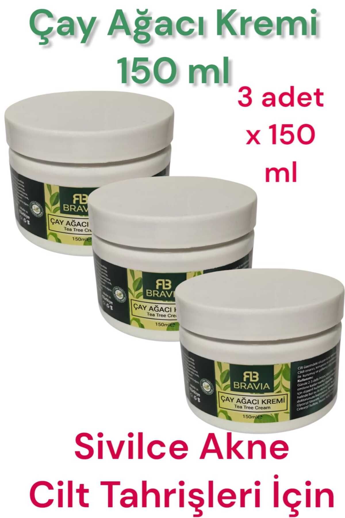 ULFİSU COSMETİCO Çay Ağacı Kremi 150 ml 3 ADET - Cilt Lekeleriniz İçin