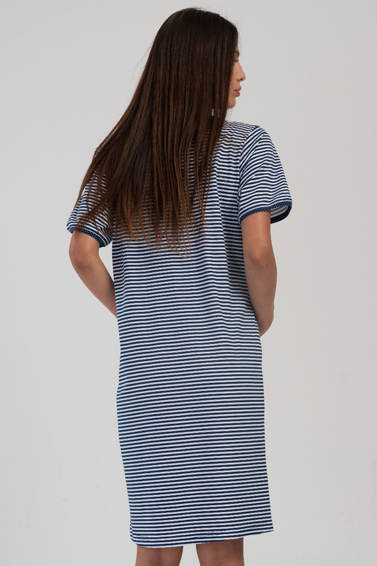 VİENETTA-Cotton Women Short Sleeve Maternity Nightgown , 404122 4