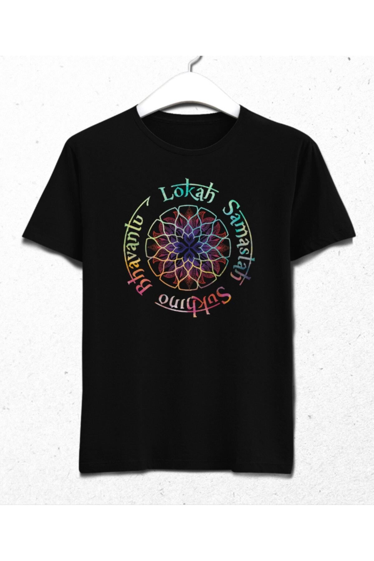 Pisa Art Lokah Color Yoga Erkek Siyah Tişört