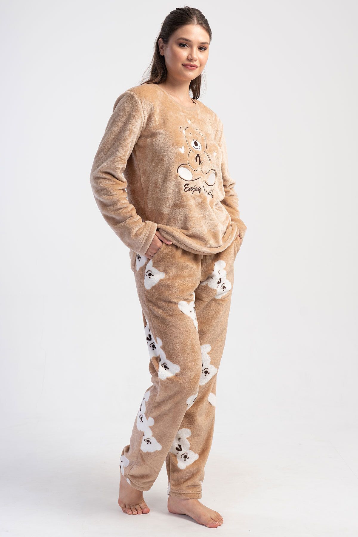 VİENETTA Kadın Welsoft Uzun Kol Pijama Takım , 403124
