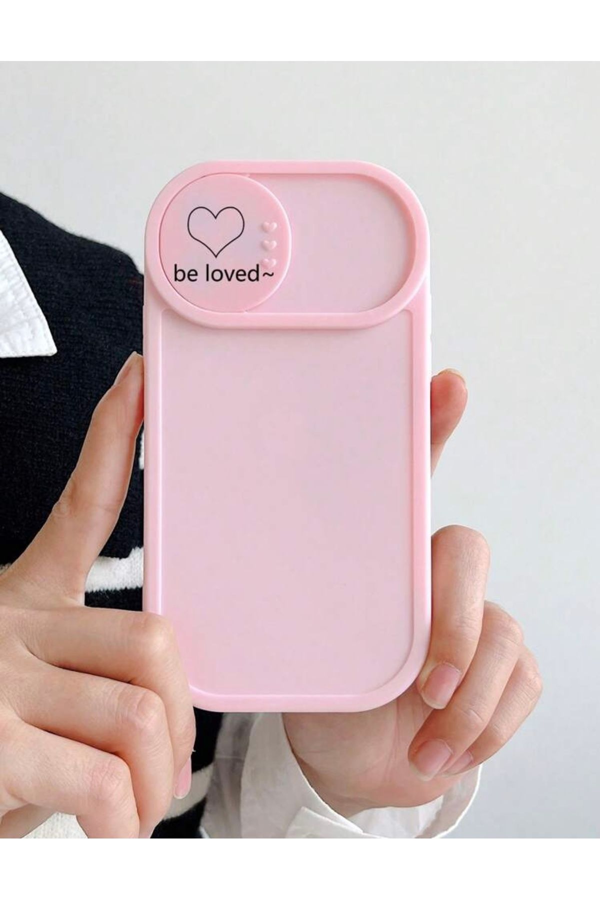 MirazTasarim IPHONE 13 KAMERA SÜRGÜ KAPAKLI PEMBE KILIF2