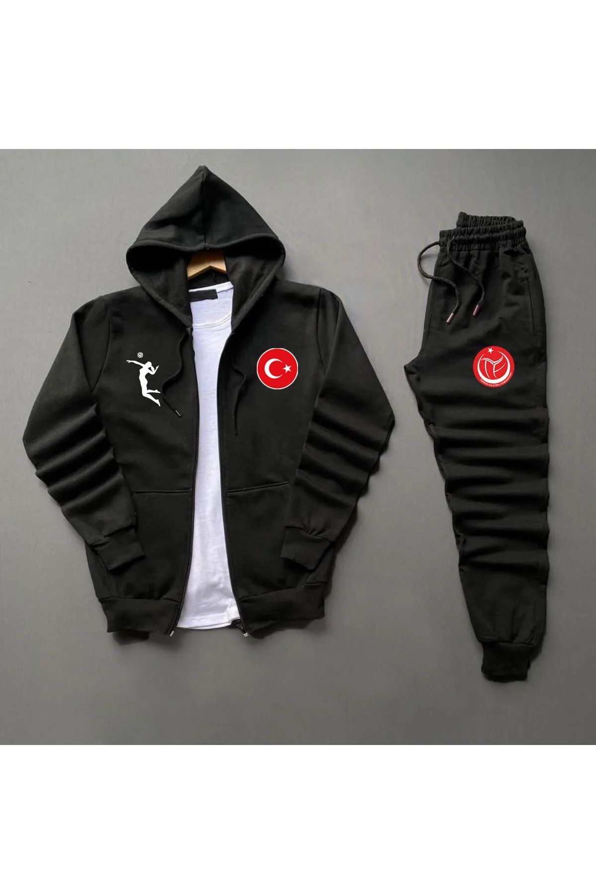 Pisa Art Kickboks Log Özel Tasarım Eşefmon Alt Fermuarlı Swaetshirt 2li Kombin Unisex Yüksel Kalite