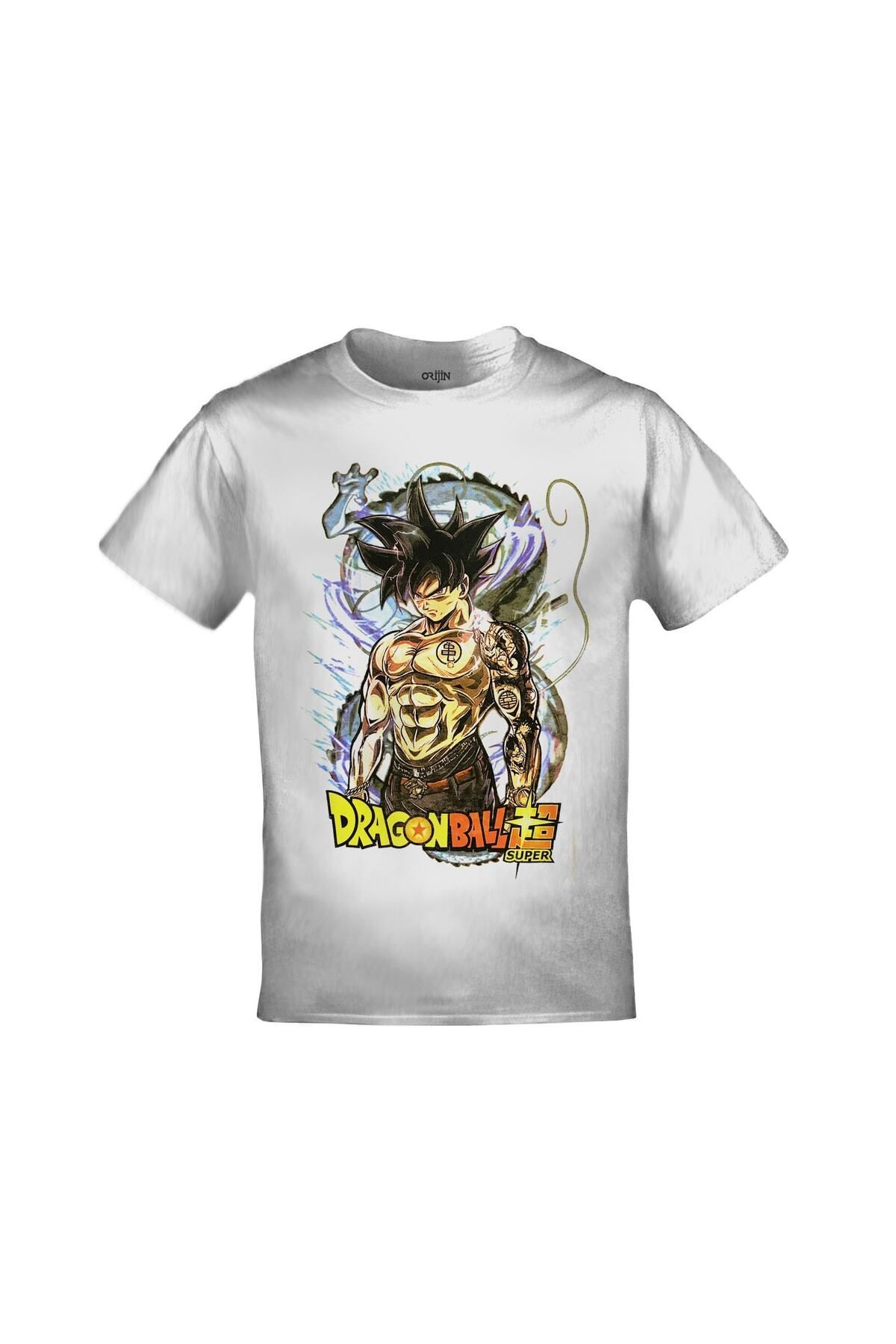 Pisa Art Dragon Ball Z Goku Super Baskılı Unisex Beyaz Tshirt