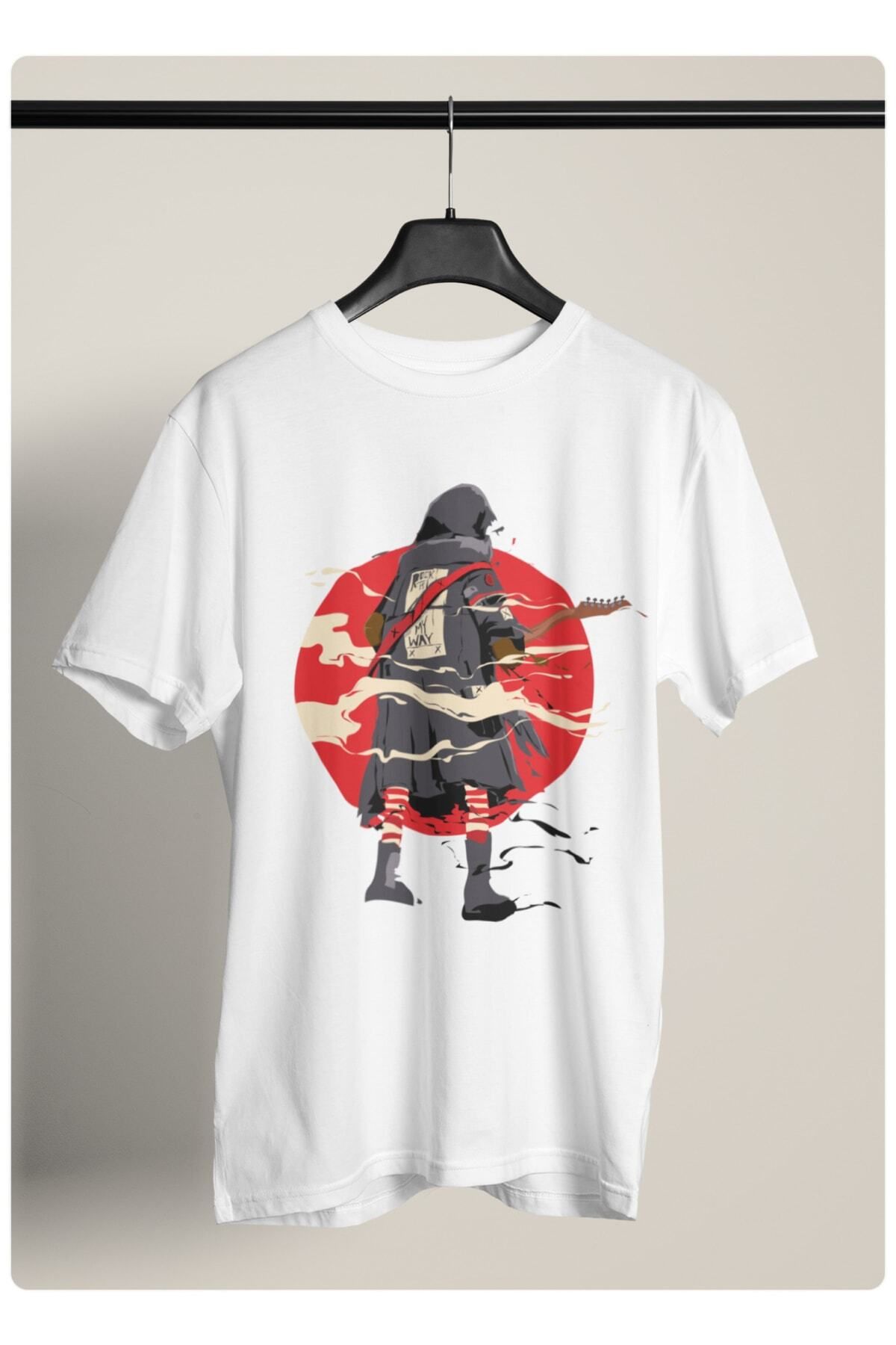 Pisa Art ‘lonely Man’ Ön Baskılı Erkek Bisiklet Yaka T-shirt