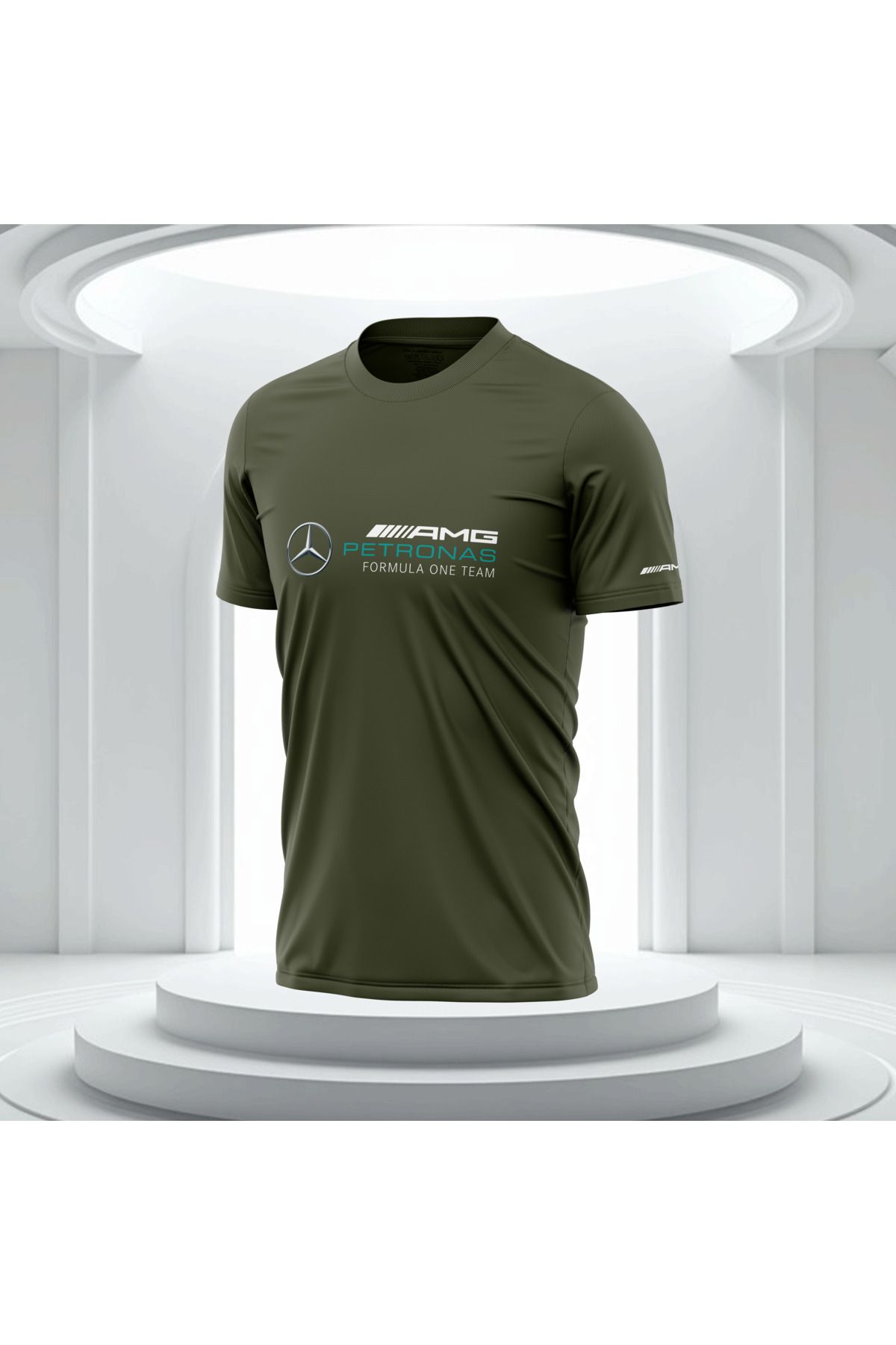 Bulvar Lee Erkek Sıfır Yaka Mercedes Benz Baskılı Yazlık T-Shirt