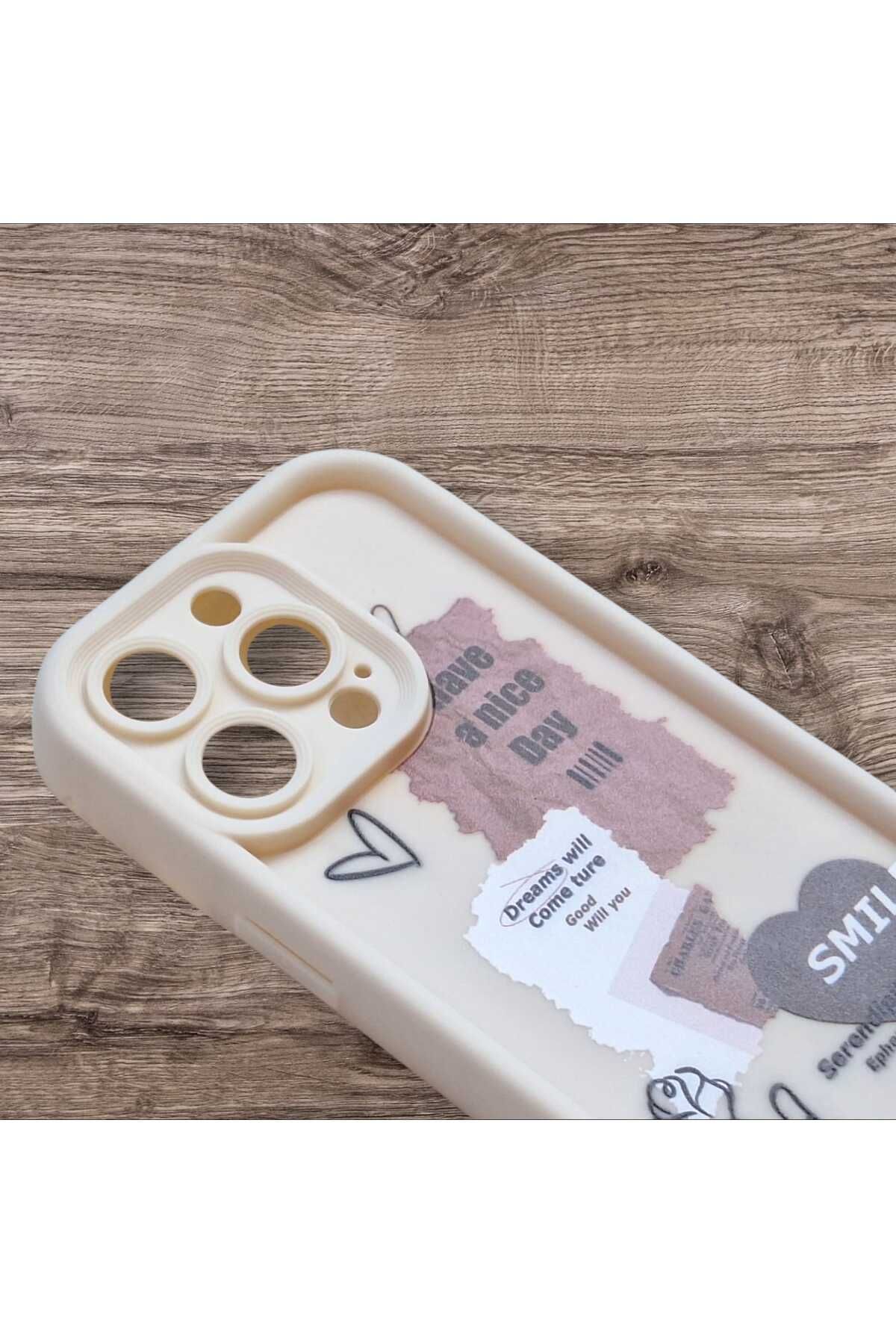Goktugaksesuar Apple Iphone 14 Pro Smile Baskılı Korumalı Lüks Silikon Kılıf