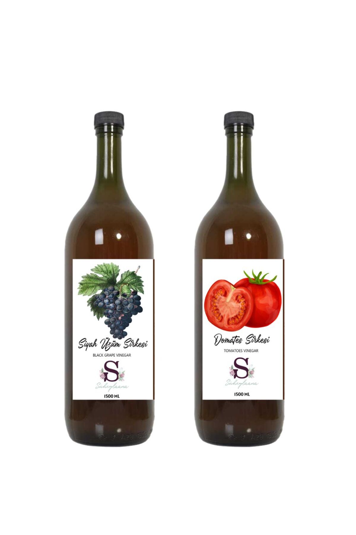 Süheylaana Doğal Siyah Üzüm Sirkesi 1500 Ml - Doğal Domates Sirkesi 1500 Ml