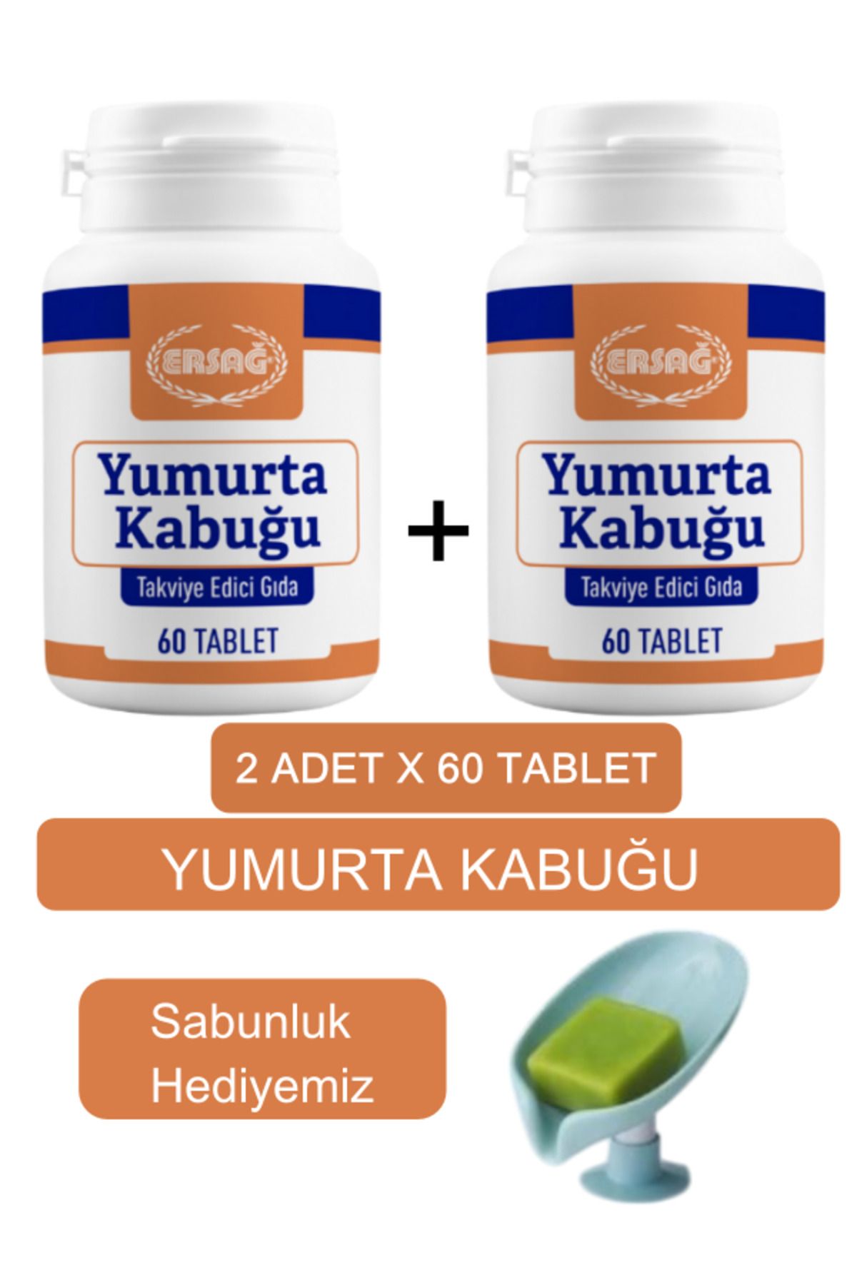 Ersağ Yumurta Kabuğu Takviye Edici Gıda 2 Kutu - Sabunluk 2068-6