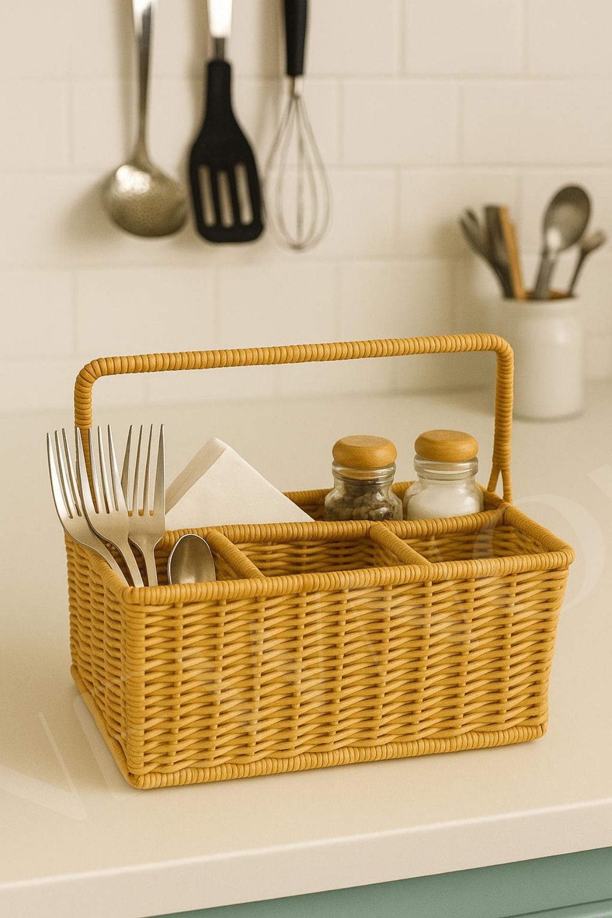 NEWNOW Naturéa Organizer, Örme Kaşıklık, Düzenleyici Organizer Rattan