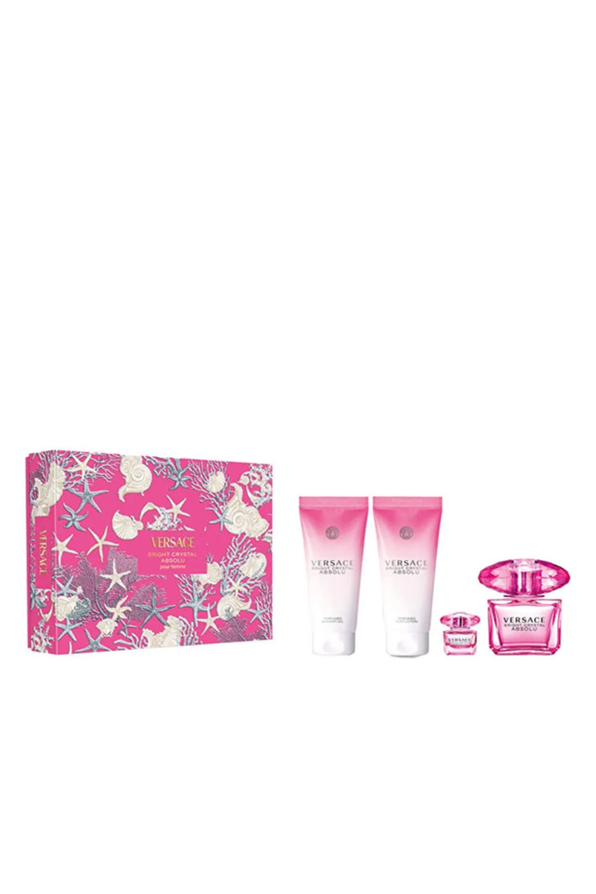Versace Bright Crystal Absolu EDP Spring Set 25 90 ML Body Lotion 100 ML Shower Gel 100 ML GWP 5 ML