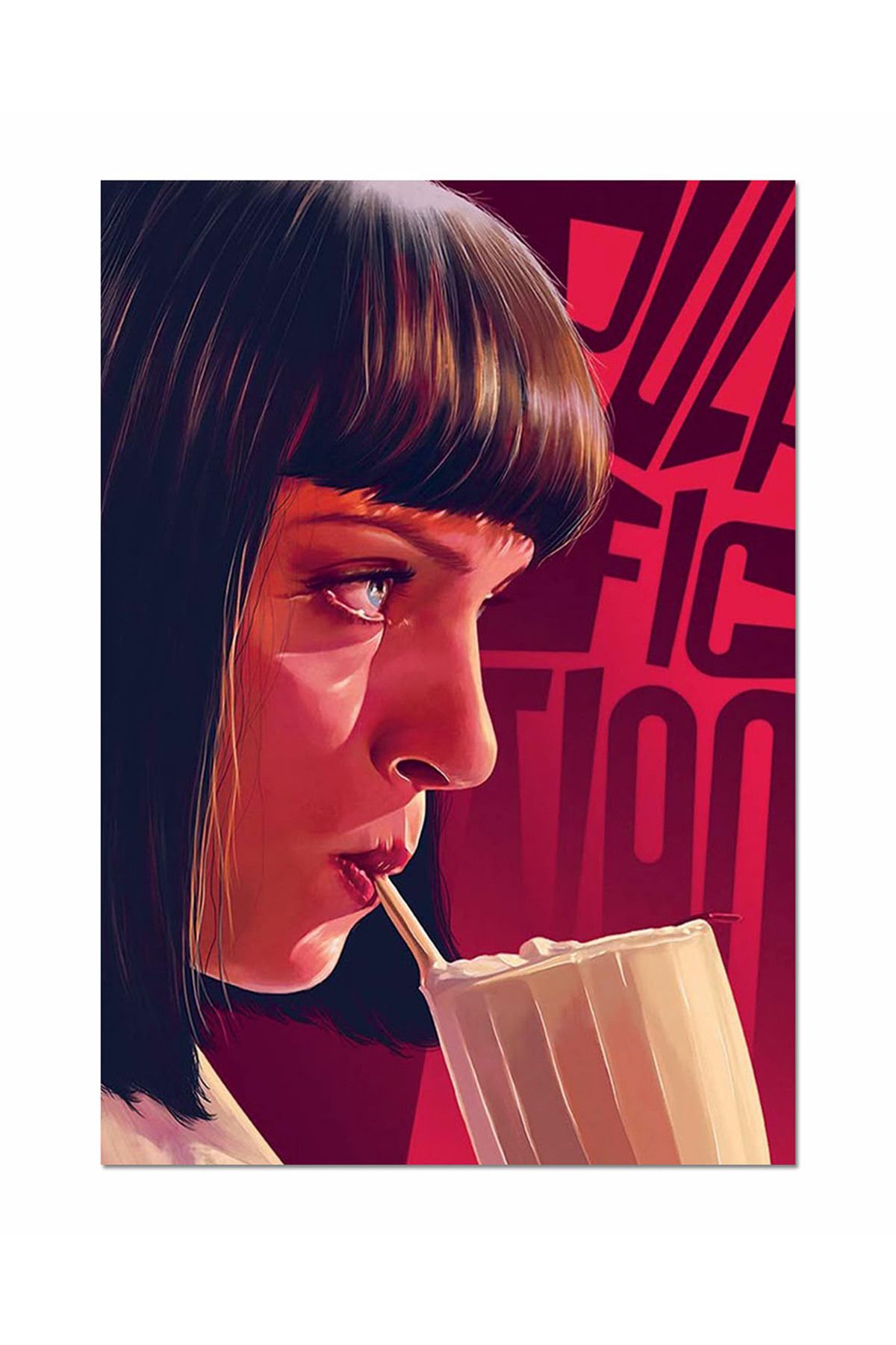 Ayabak Metal Poster Pulp Fiction Mia Wallace - Dekoratif Metal Poster - Hediyelik Metal Poster