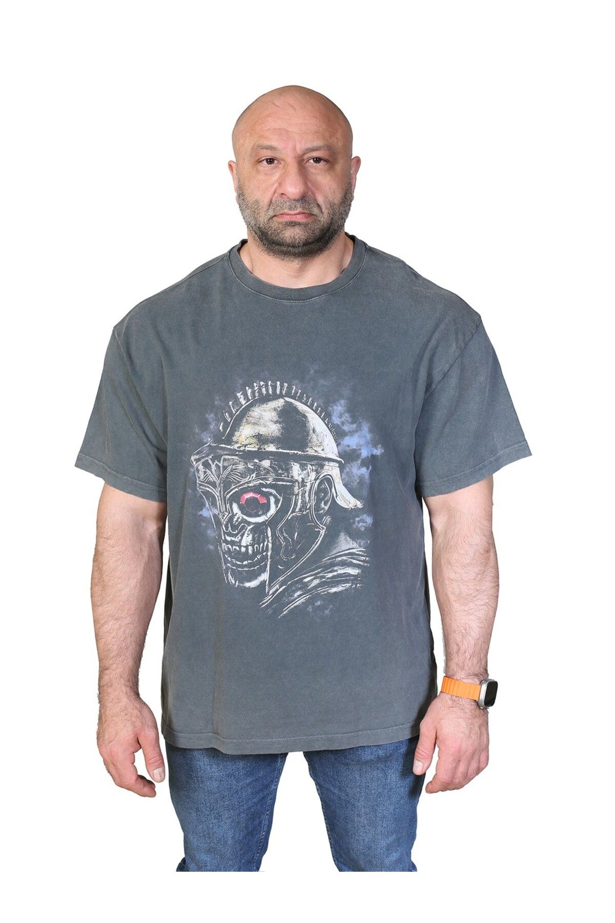 Muu Legacy RED DIAMOND SKULL Oversize T-Shirt %100 Pamuk Dijital Baskılı