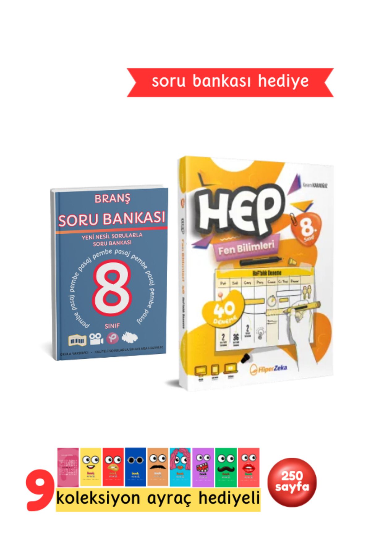 Pembe Yayınevi Hiper Zeka Yayınları 8. Sınıf Haftalık HEP Fen Bilimleri 40 Deneme