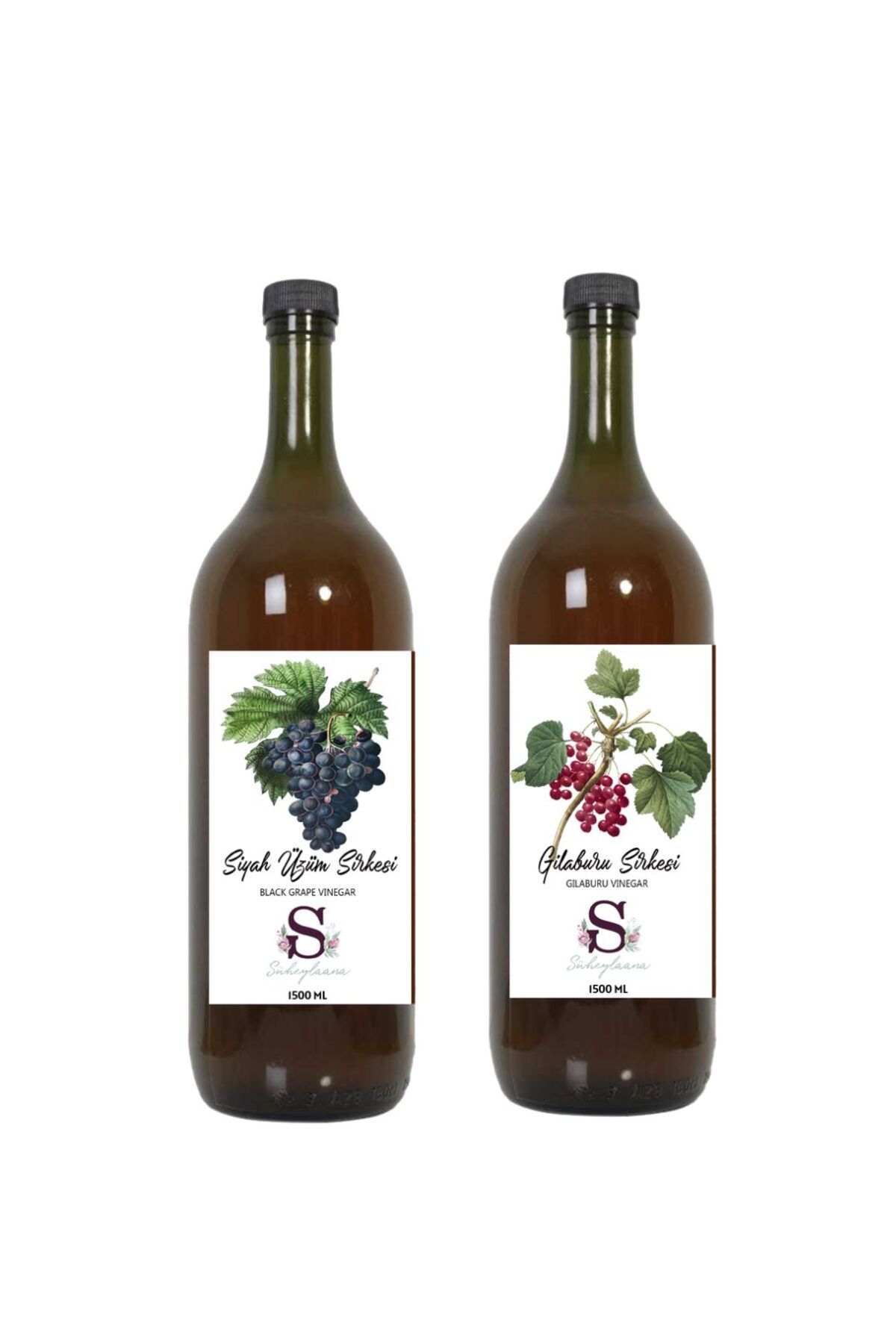 Süheylaana Doğal Siyah Üzüm Sirkesi 1500 Ml - Doğal Gilaburu Sirkesi 1500 Ml