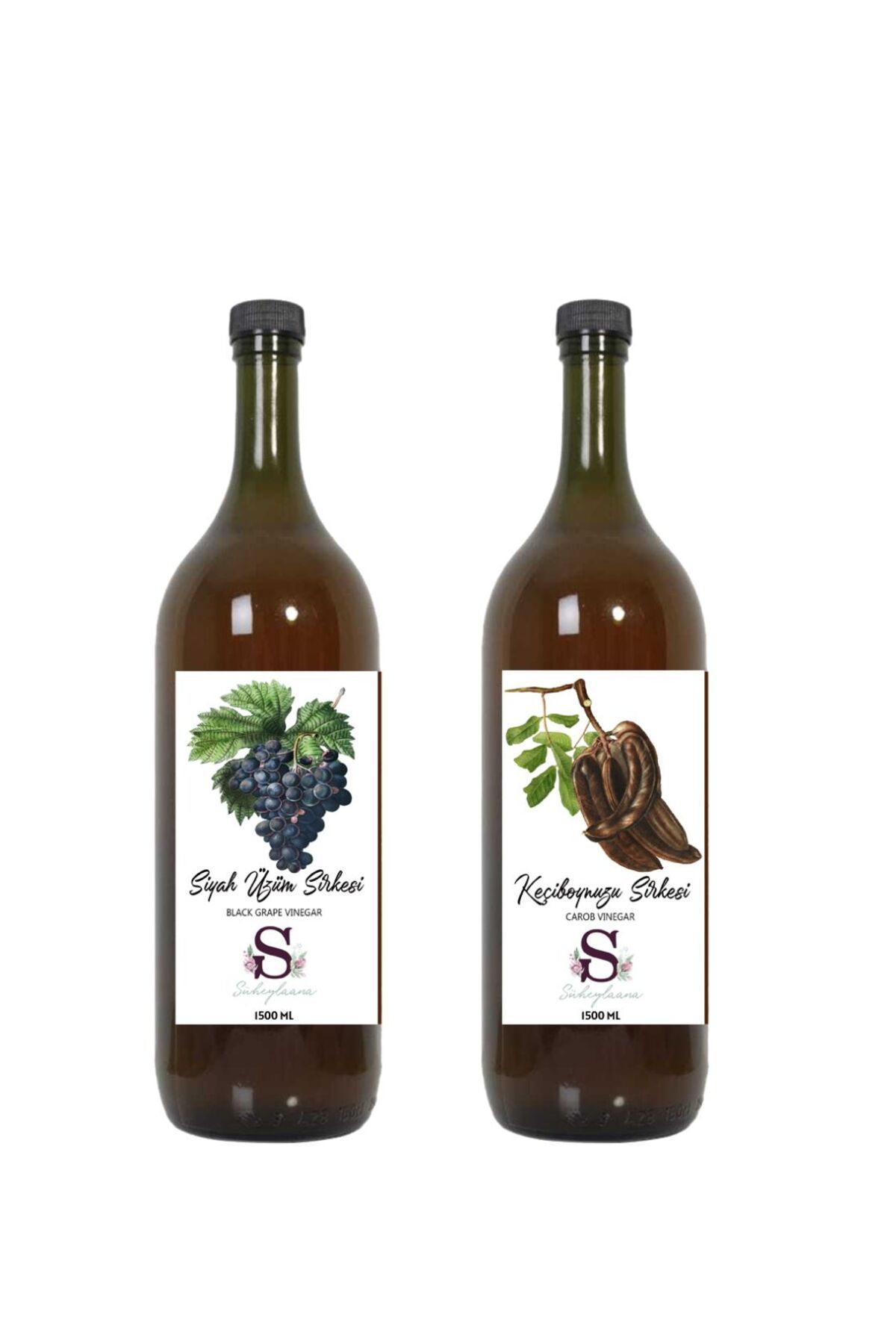 Süheylaana Doğal Siyah Üzüm Sirkesi 1500 Ml - Doğal Keçiboynuzu Sirkesi 1500 Ml