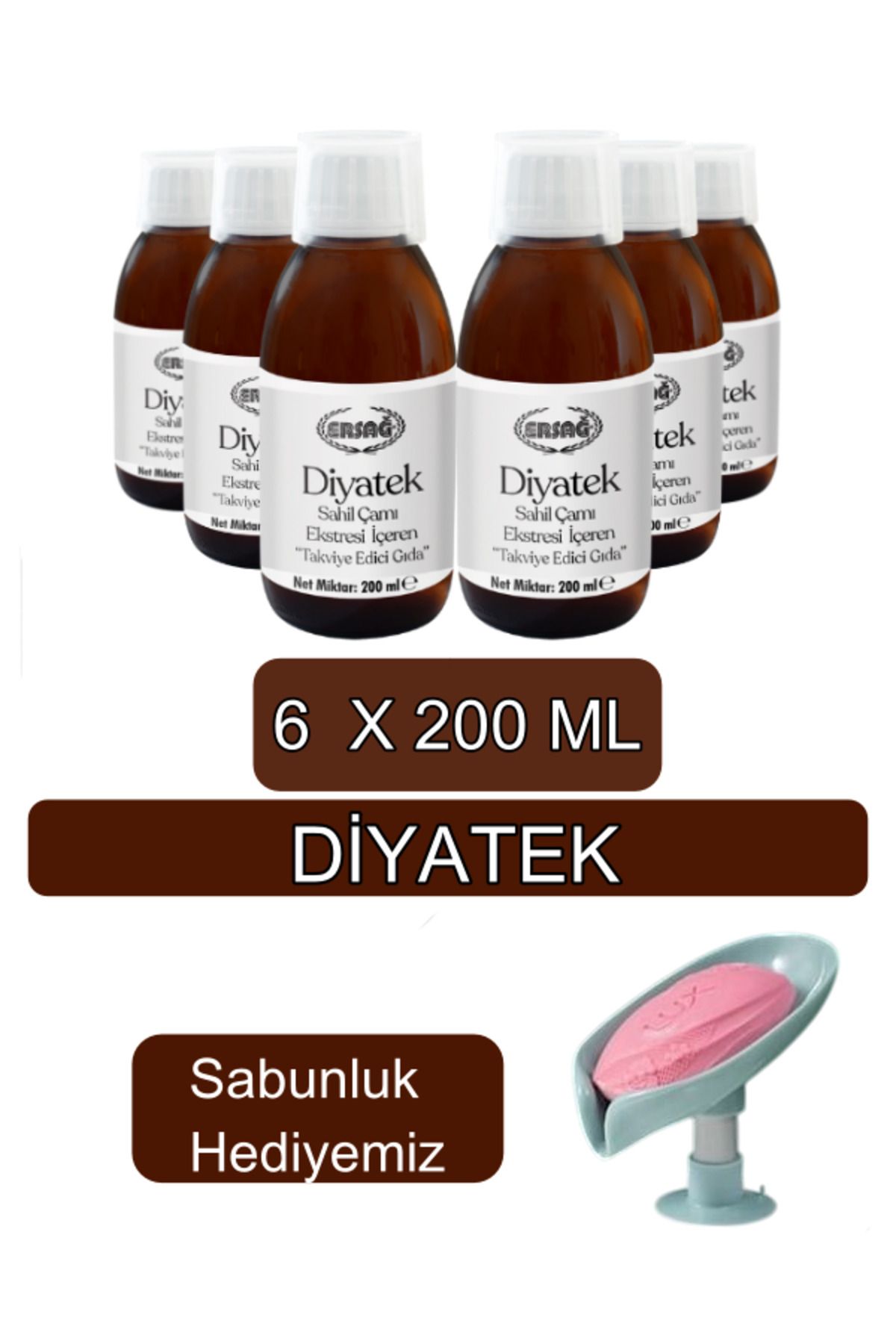 Ersağ Diyatek Sahil Çamı Ekstresi 6'lı Paket - Sabunluk Hediyemiz 4048-4