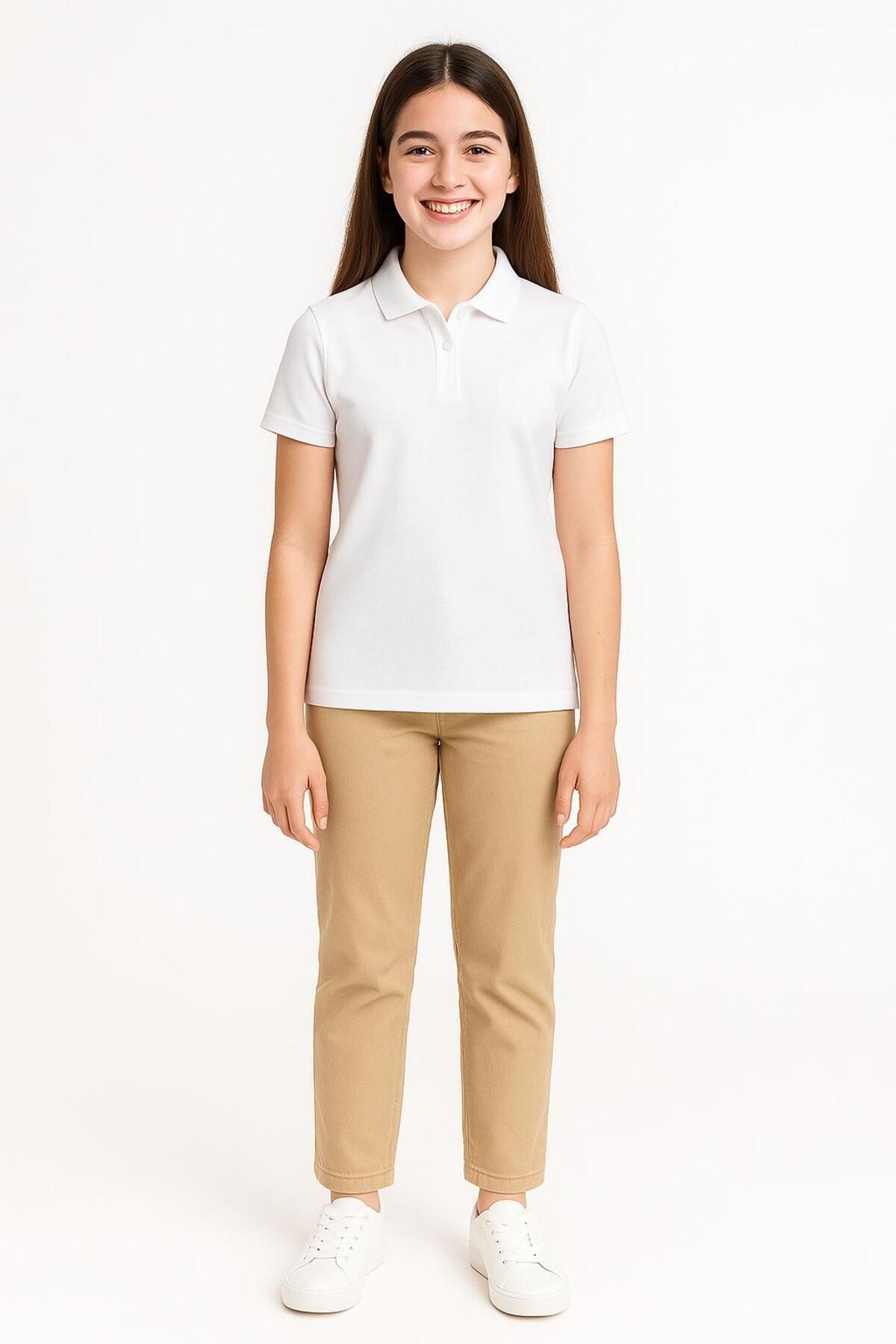 Trend Bebe Butik Kadın Polo Yaka Tişört Şık, Basic, Pamuklu Kısa Kollu Yazlık T-Shirt Nefes Alan Kumaş, Günlük & Şık