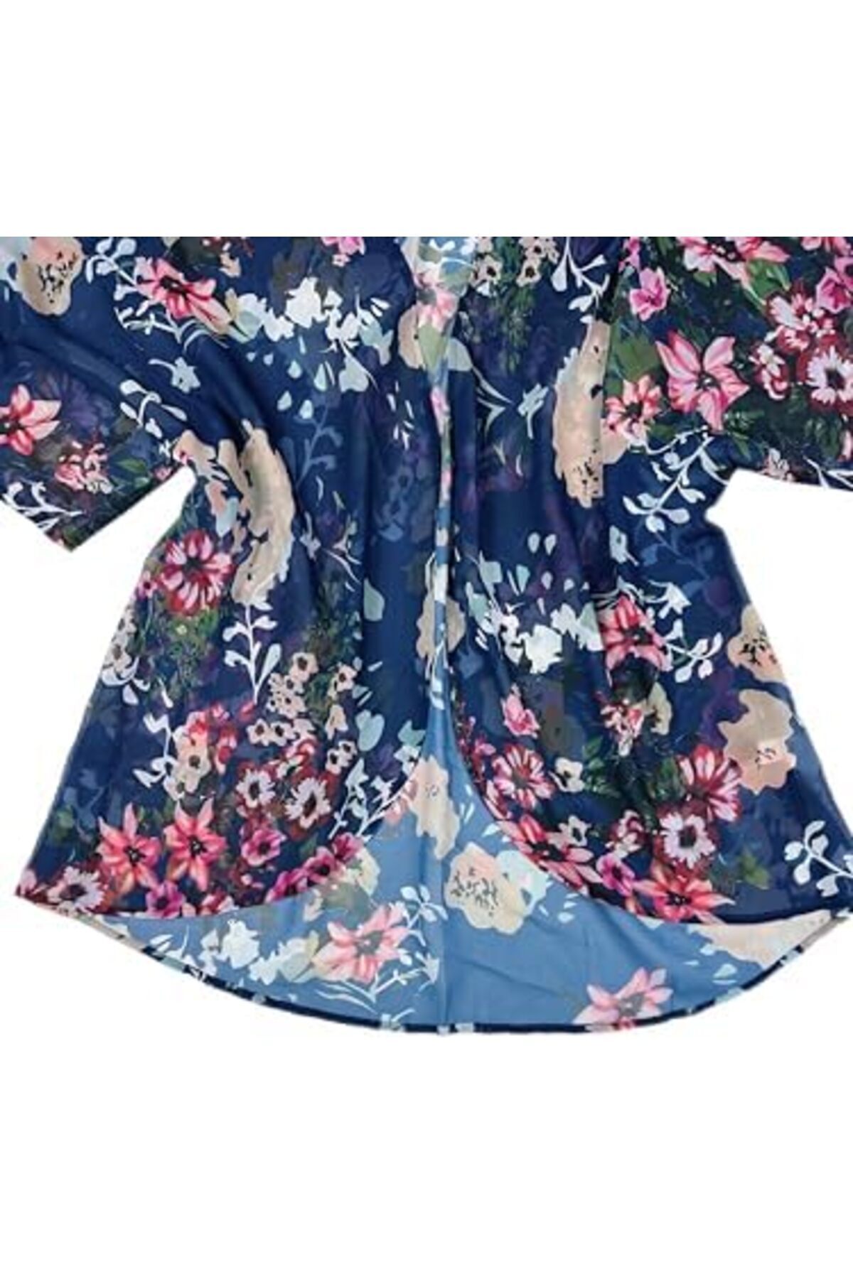 كارديجان كيمونو صيفي طويل فضفاض للنساء بتصميم شيفون بوهو مزهر من بونكا